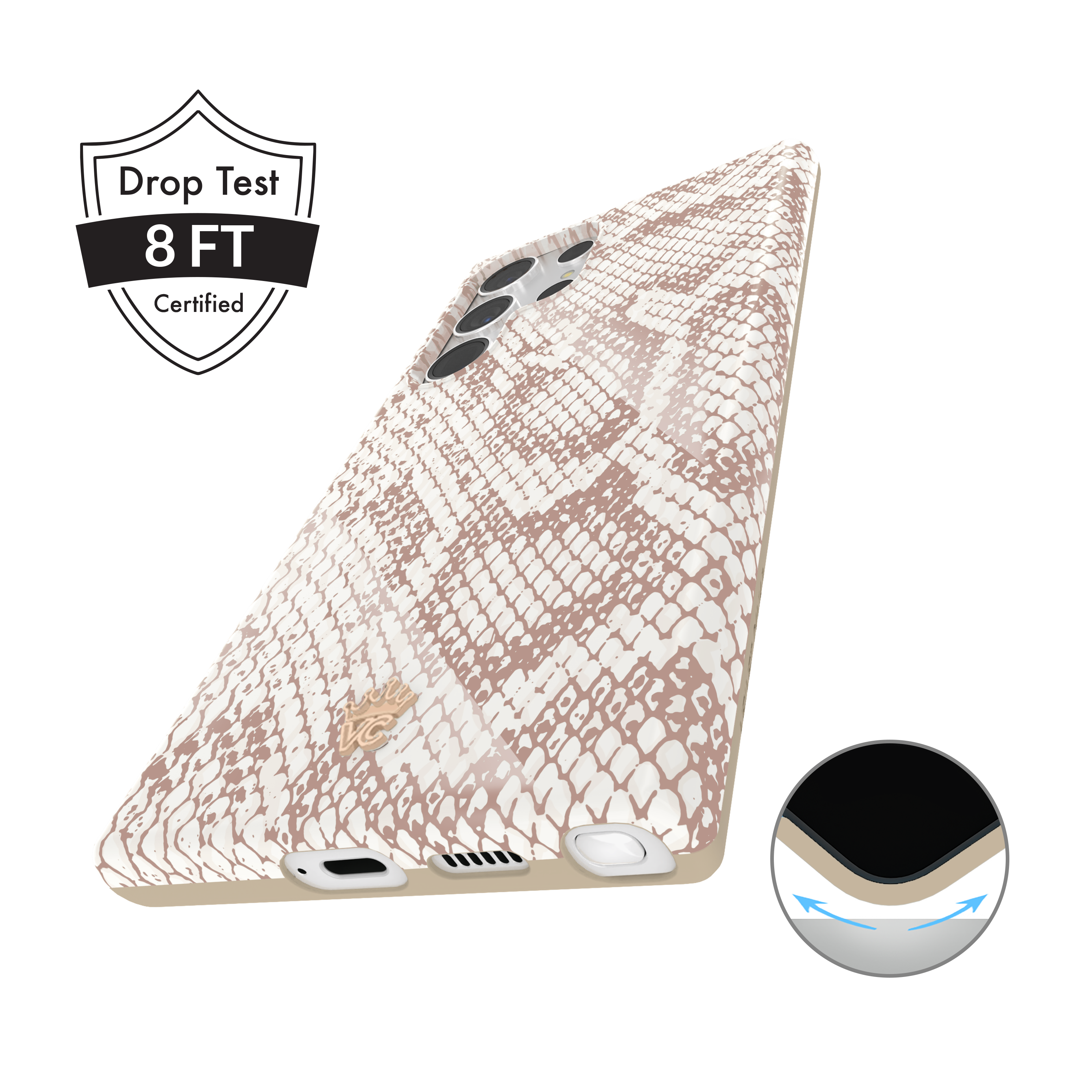 Samsung Phone Case - Slim Nude Python Skin Cover for Galaxy S21/S20/Note 20 - Premium Protective Case for Everyday Use & Fashion Style