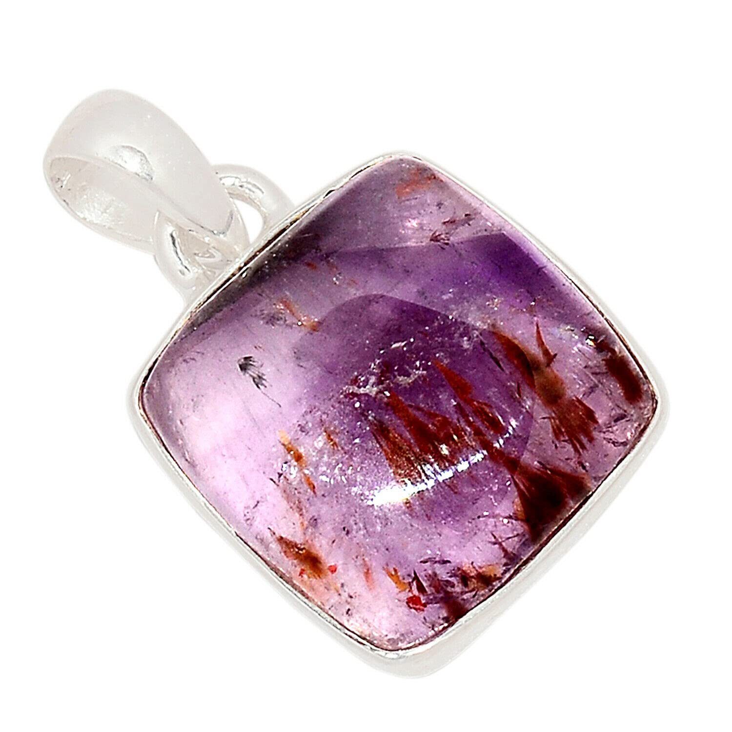 Cacoxenite 925 Sterling Silver Pendant Necklace - Elegant Healing Crystal Jewelry for Women | Perfect for Spiritual Healing, Meditation & Everyday Wear