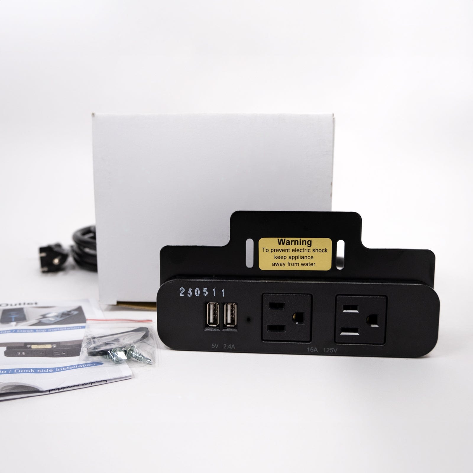 Built-in Electrical Power & USB Outlet - Dual Charging Station for Home, Office & Travel - Charge Multiple Devices Simultaneously