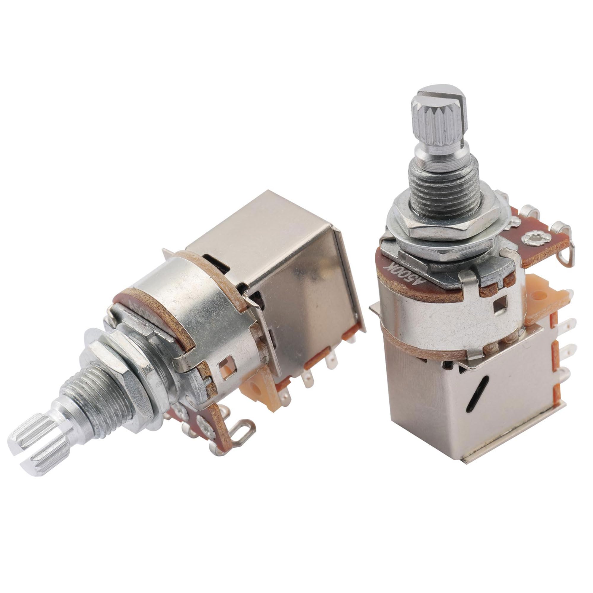 Musiclily A500K Push Pull Potentiometer - 500K Ohm Audio Taper Split Shaft Guitar Volume/Tone Control - Compatible with Electric Guitar & Bass (2-Pack) - Perfect for DIY Guitar Mods & Tone Customization
