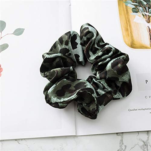 7 Pack Large Cheetah Print Elastic Satin Hair Scrunchies - Soft Hair Ties & Wristbands for Women & Girls (Sleep, Party, Shower, Curly Hair Care) - Fashionable Hair Accessories for Everyday Use, Workouts and Special Occasions