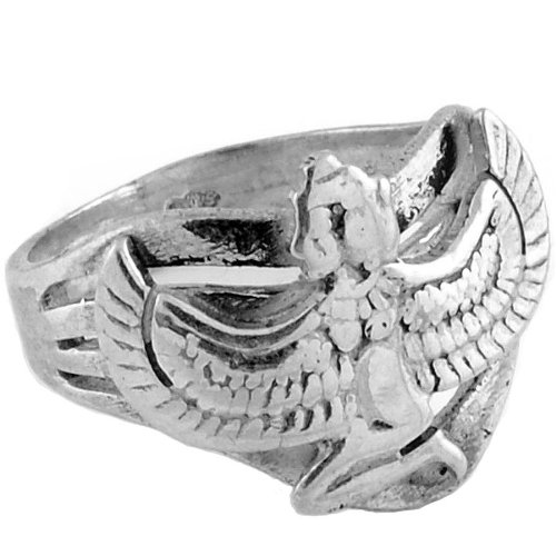 Authentic Egyptian Jewelry - Sterling Silver Winged Isis Ring for Women | Handmade Goddess Isis Symbol Ring | Perfect for Spiritual Healing, Wiccan Rituals & Boho Fashion
