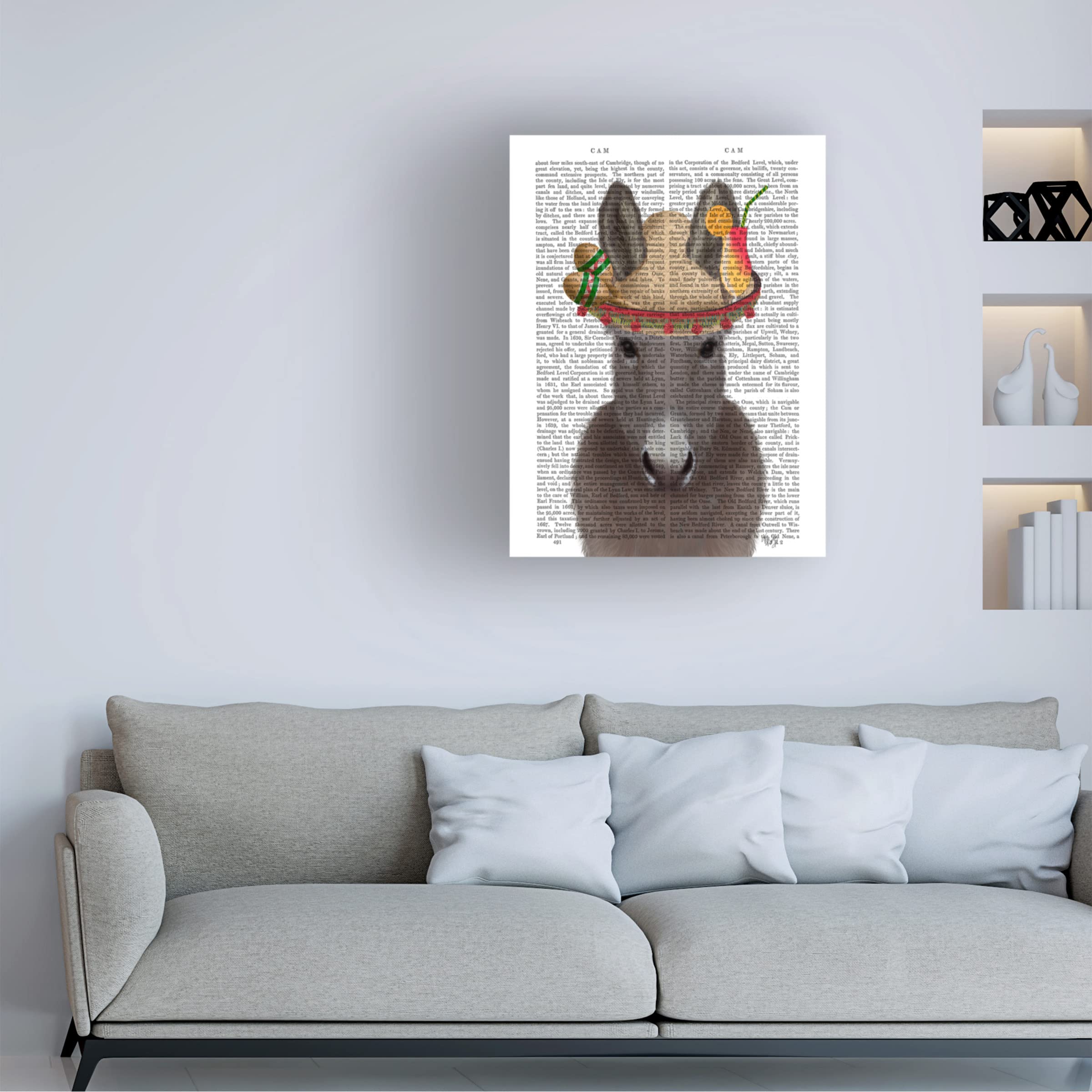 Trademark Fine Art 'Donkey Sombrero Book Print' Canvas Wall Art by Fab Funky - Perfect for Home Decor, Office & Gift Giving