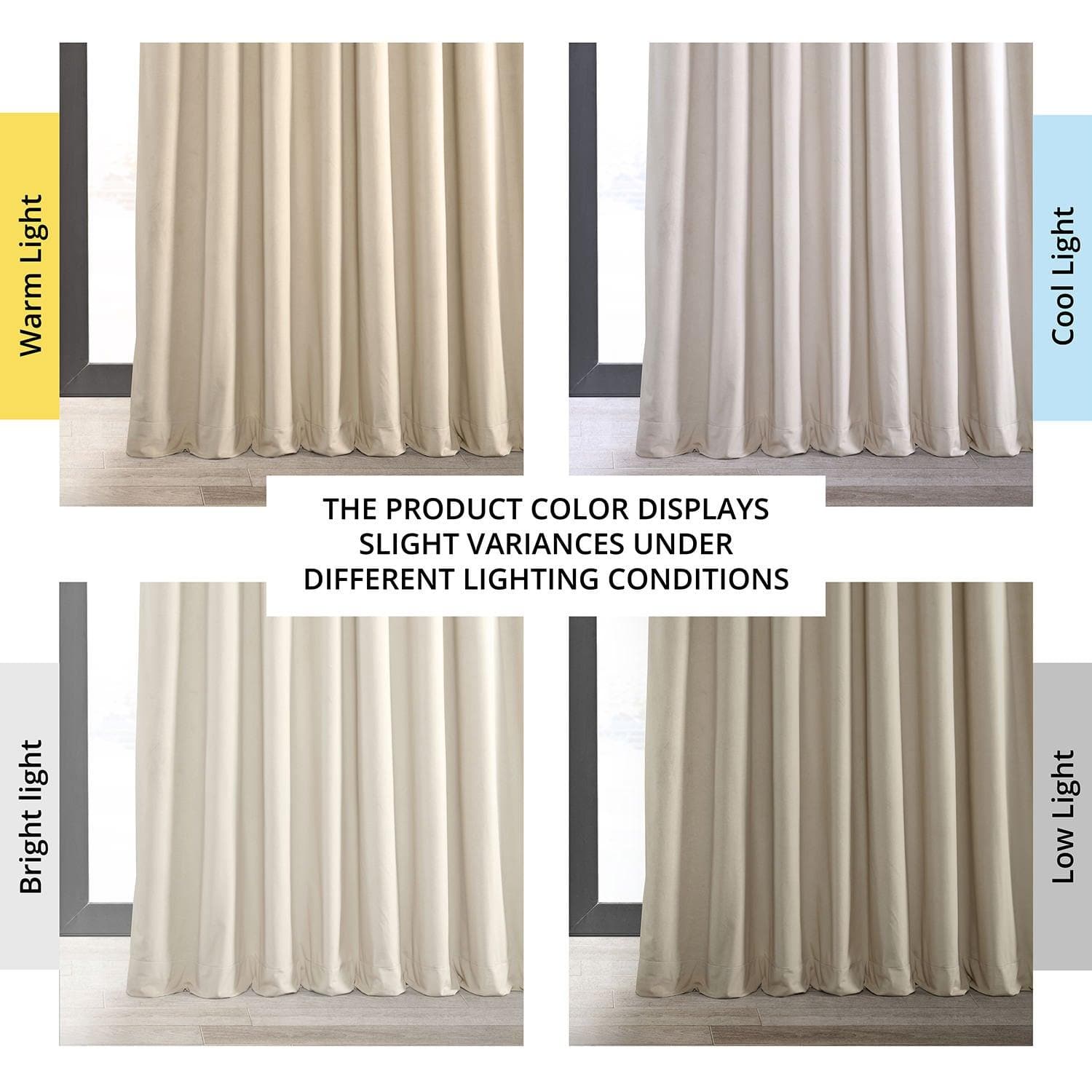 Ivory Grommet Blackout Curtains - Extra Wide Velvet Thermal Insulated Drapes for Bedroom & Living Room - Noise Reducing & Light Blocking Window Treatments