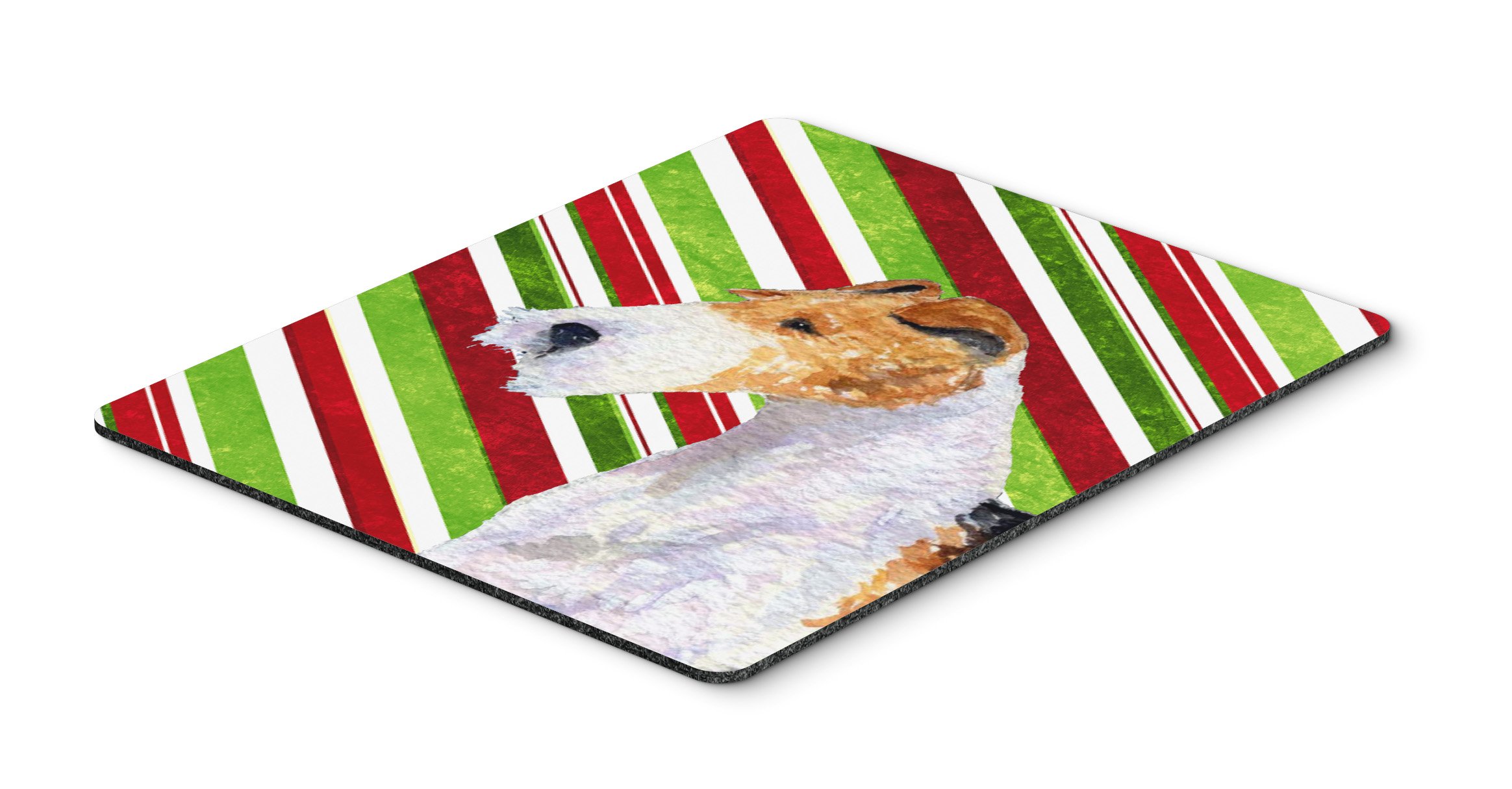 Fox Terrier Candy Cane Christmas Mouse Pad - Holiday Themed Large Washable Mouse Mat for Home Office, Gaming & Computer Work - Perfect Gift for Dog Lovers (Caroline's Treasures SS4547MP)