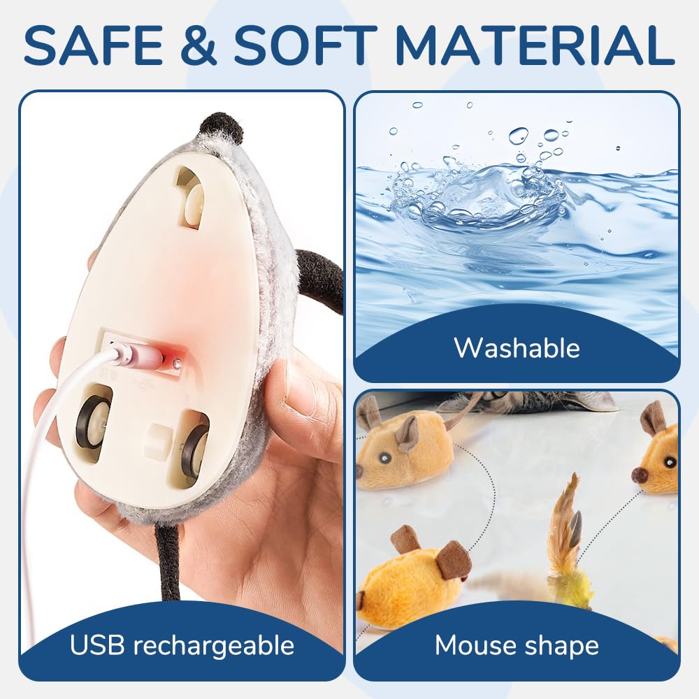 2024 New Interactive Remote Control Electronic Cat Toy Mouse - Squeaky Moving Toy for Indoor Cats, Self Play Exercise & Birthday Gift (Yellow) - Perfect for Playtime, Training & Keeping Cats Active