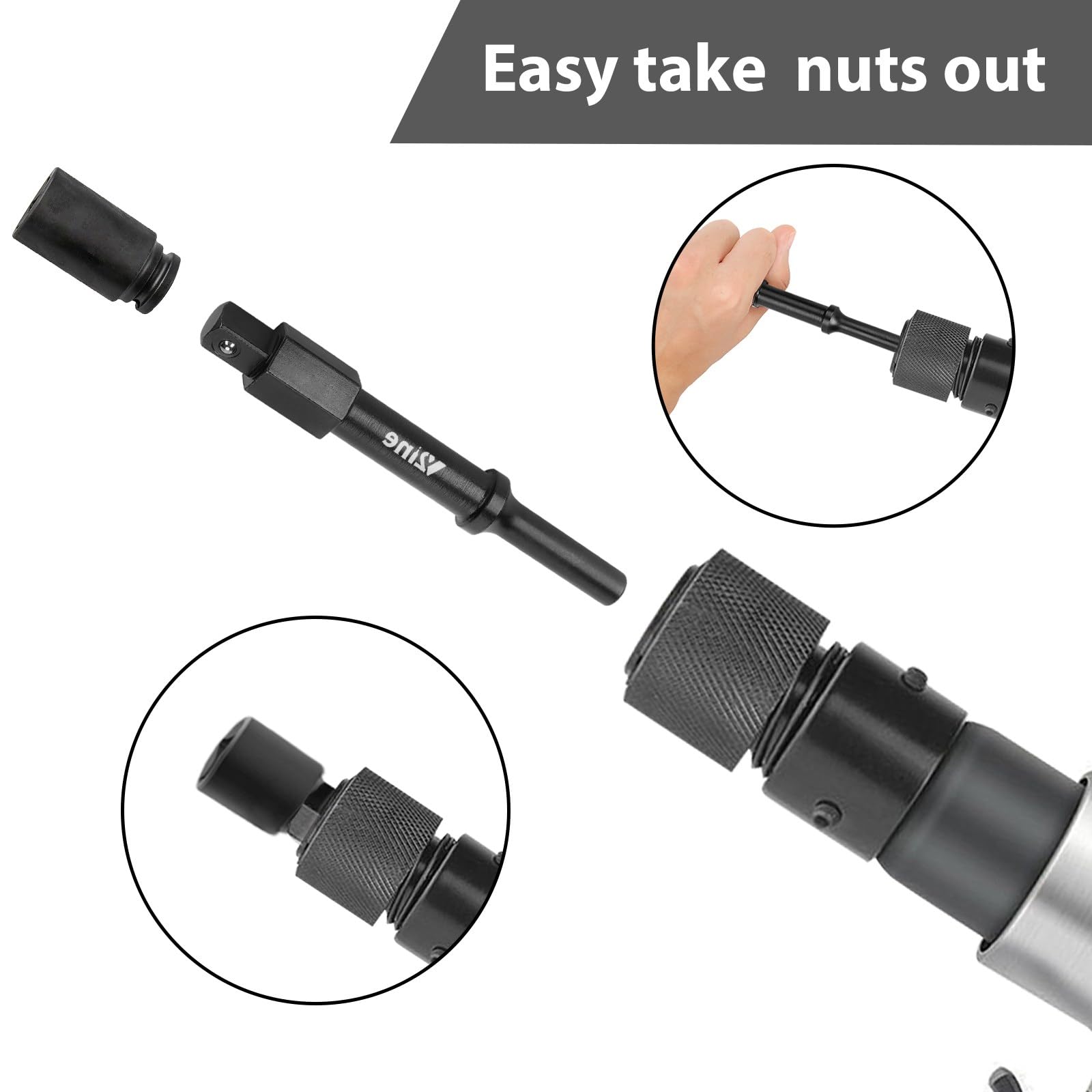 Pneumatic Bolt Breaker Kit V019-1 (37315 & 37316) - Professional Rusted Bolt Removal Tool for Seized & Frozen Nuts - Ideal for Auto Repair, Heavy Machinery & Industrial Maintenance