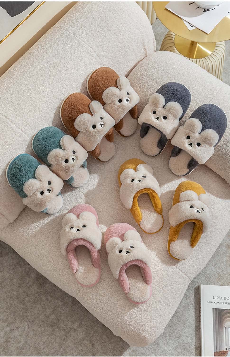 Hopelong Women's Bunny Slippers - Soft Fuzzy House Slippers with Cute Bunny Ears, Cozy Indoor/Outdoor Animal Slippers for Women - Perfect for Lounge, Bedroom, and Gift Giving