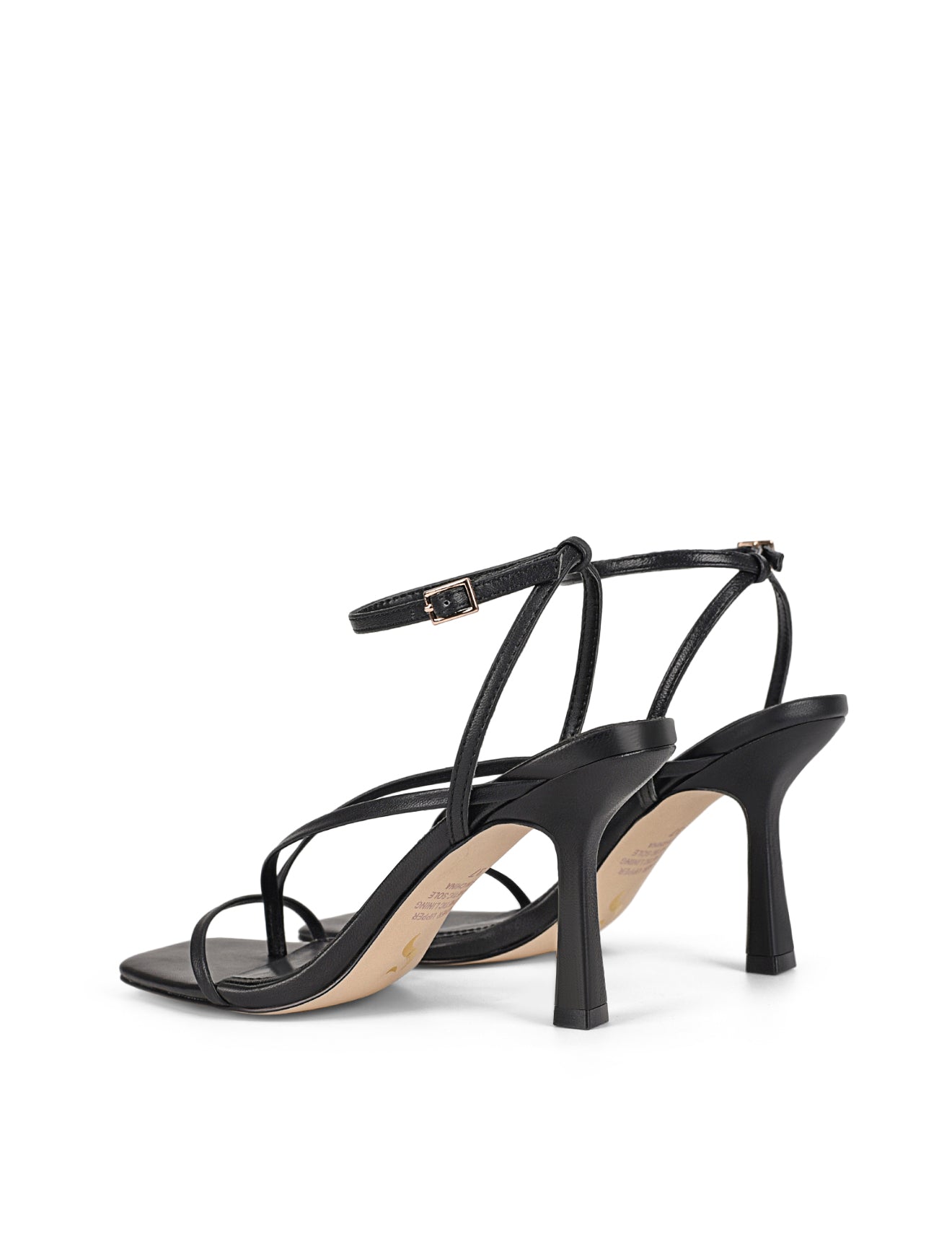 Black Leather Spice Strappy Sandals - Women's Fashion Summer Sandals for Beach, Vacation & Casual Outfits