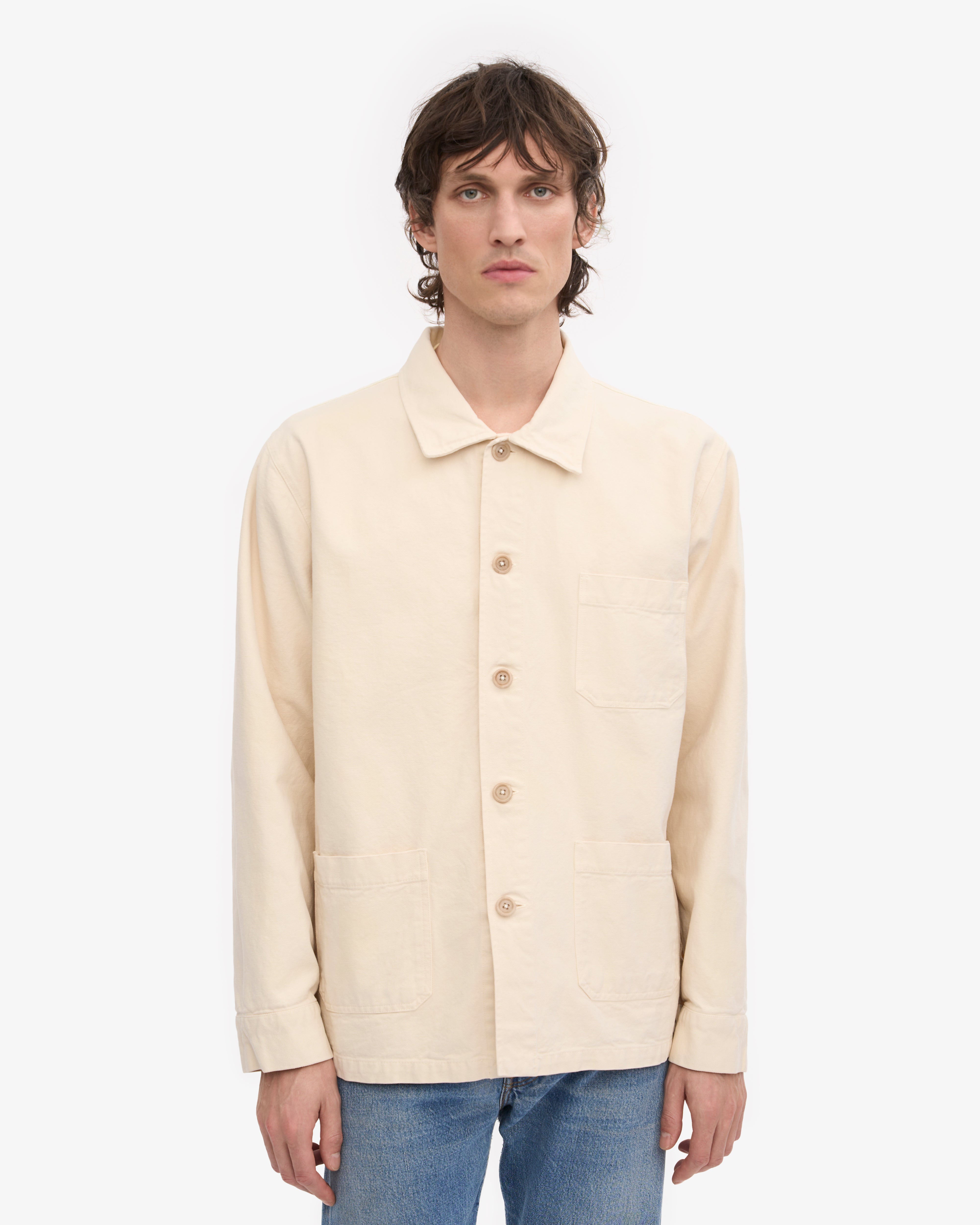 Organic Workwear Jacket for Men & Women | Ivory White Cotton Twill Jacket | Durable & Comfortable for Outdoor Work, Gardening & Casual Wear