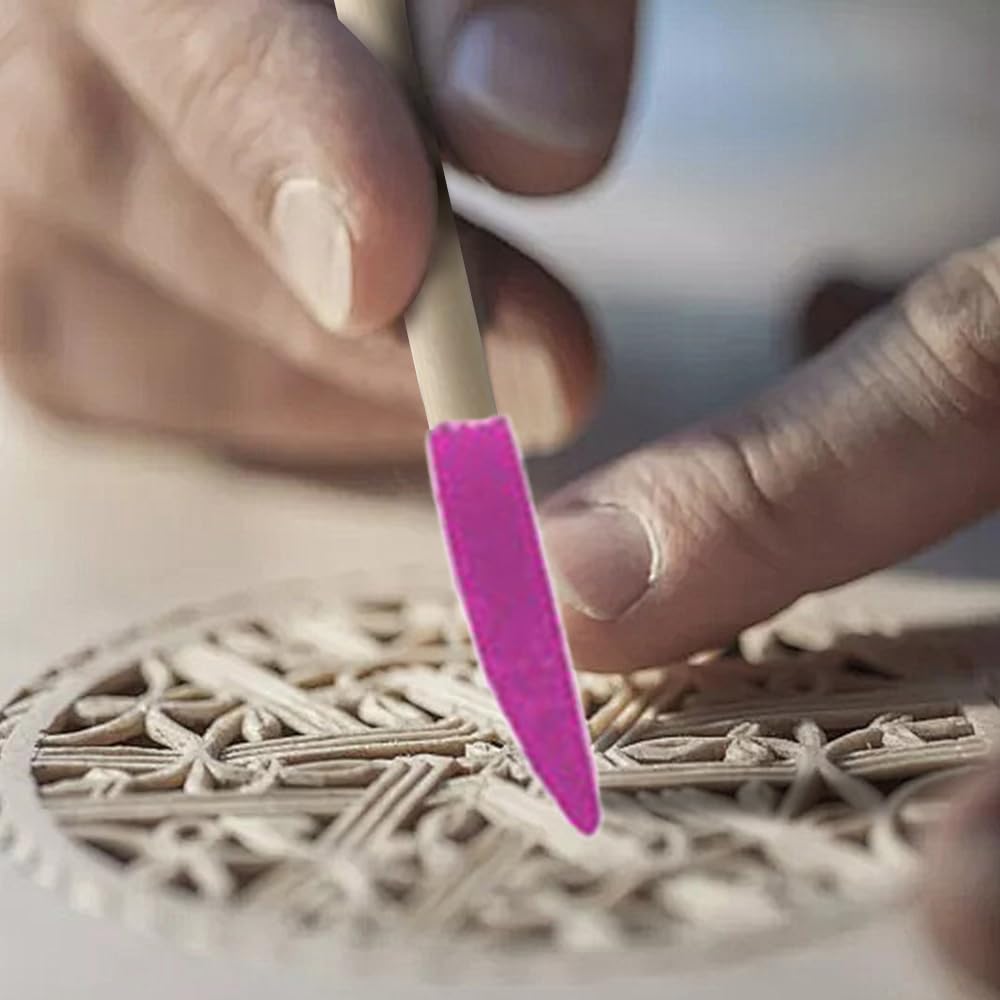 50 PCS 280 Grit Purple Sanding Sticks - Fine Wood Sandpaper Sticks for Tight Spaces & Small Woodworking Projects - Perfect for Plastic Models, DIY Crafts & Home Repair - Wood Sander Tools Assortment for Smooth Finishing