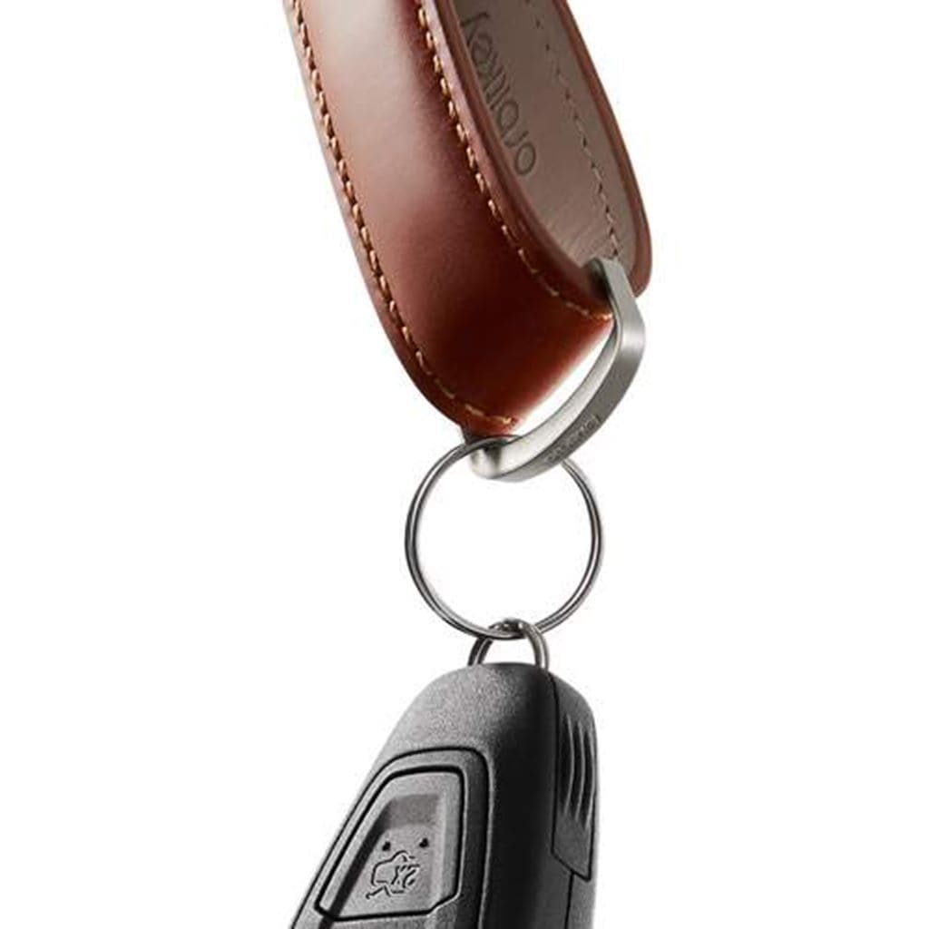 Orbitkey Leather 2.0 Key Organizer - Premium Black Leather Key Holder for Keys, Cards & Small Essentials | Compact & Stylish Keychain for Men & Women | Perfect for Home, Office & Travel