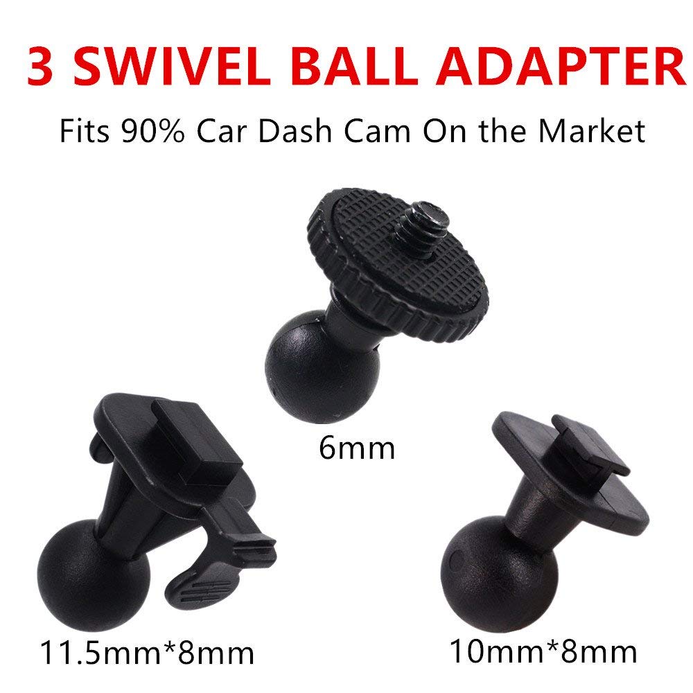 iSaddle CH02A YI Dash Camera Mount Holder - Universal Car DVR Windshield & Dashboard Suction Mount for HD Video Recording - Perfect for Road Trips, Uber/Lyft Drivers & Fleet Vehicles