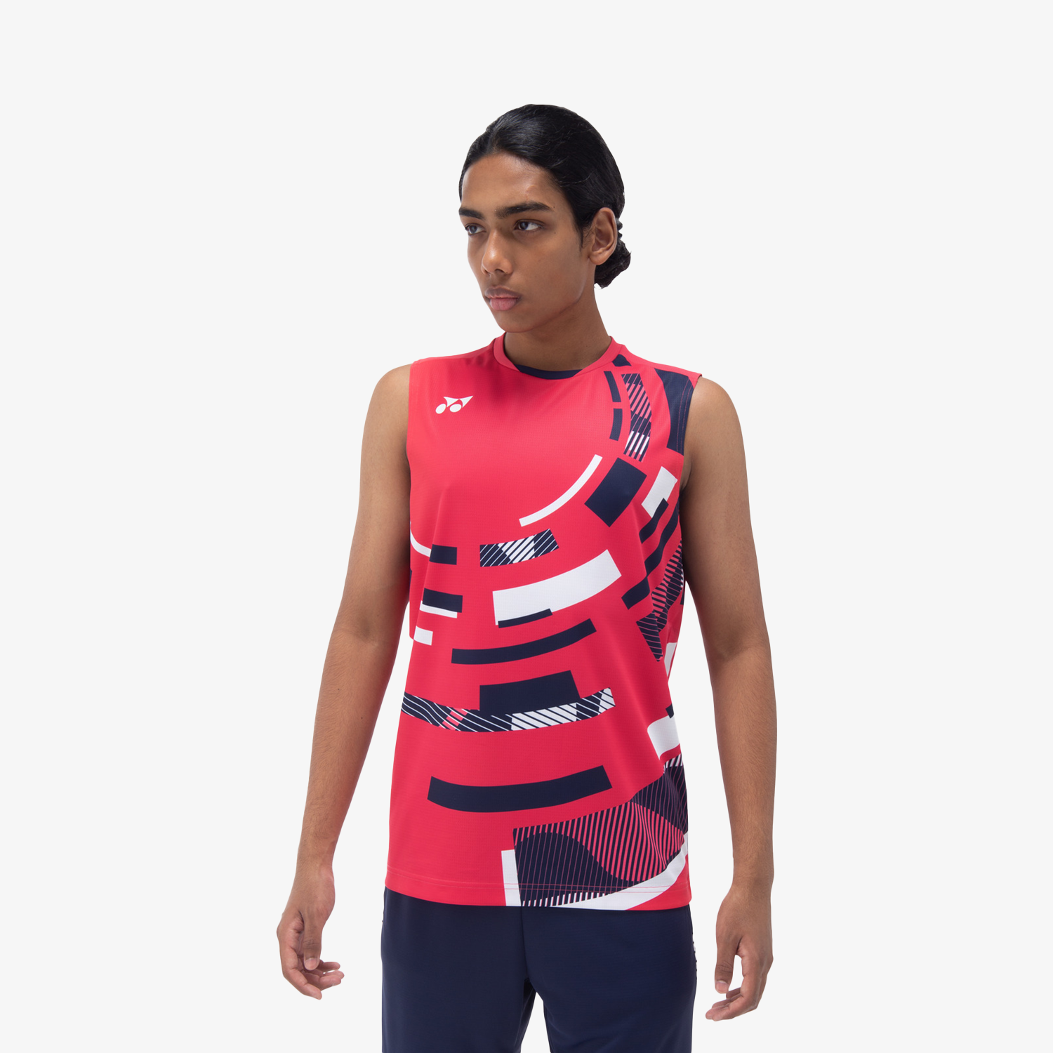 Yonex Men's Sleeveless Tennis Shirt - Breathable Quick-Dry Performance Top for Sports & Training (Geranium Pink) | Ideal for Tennis, Badminton & Gym Workouts