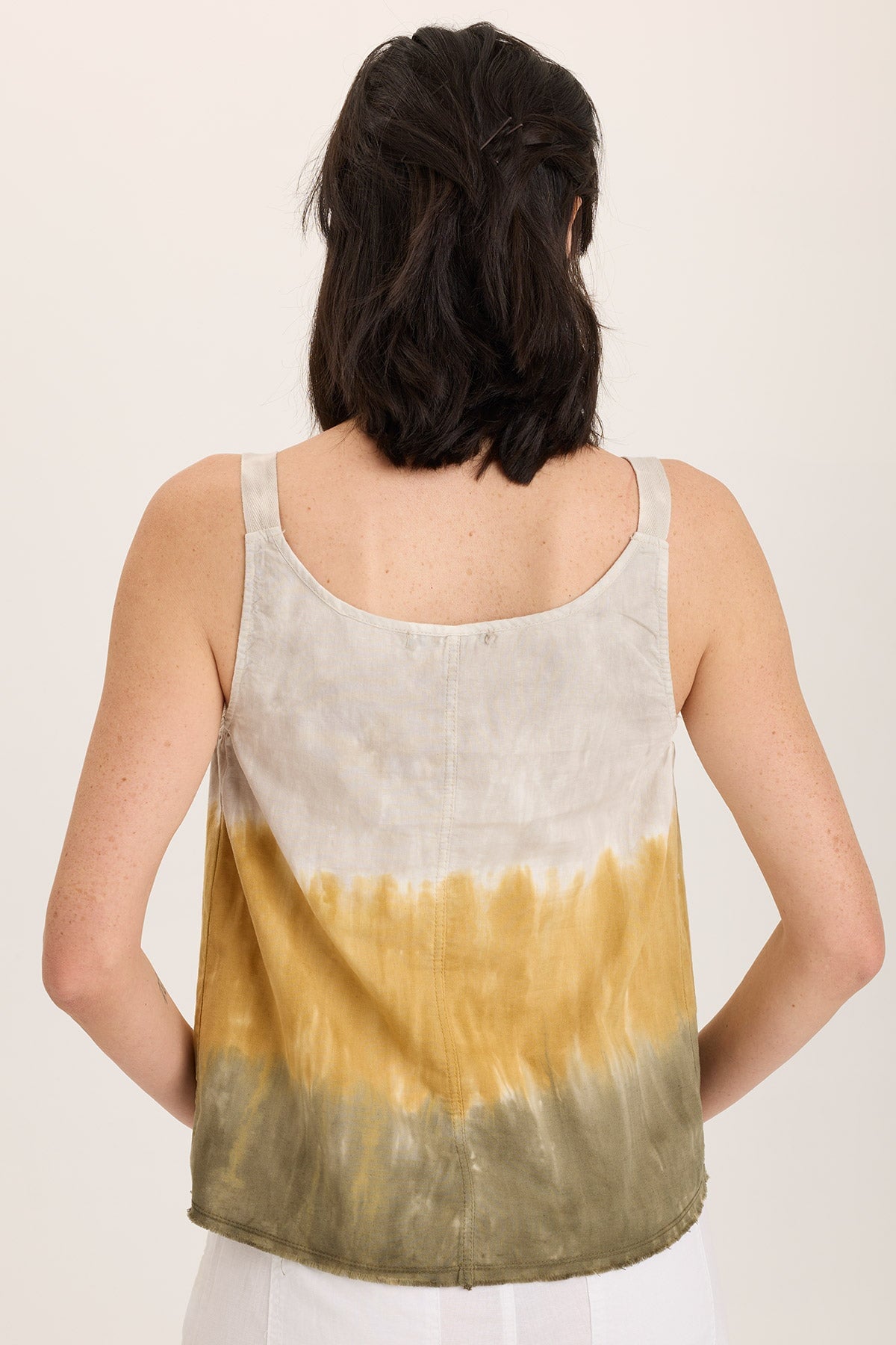 Shawnie Linen Billowy Pintuck Tank Top - Women's Breathable Summer Blouse for Casual Wear & Beach Outfits