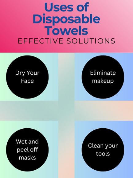Eco-Friendly XL Clean Towels - Biodegradable Disposable Face Wipes | Ultra-Soft Makeup Remover & Dry Facial Cloths for Sensitive Skin | 50 Count Pack | Perfect for Travel, Gym & Daily Skincare Routine