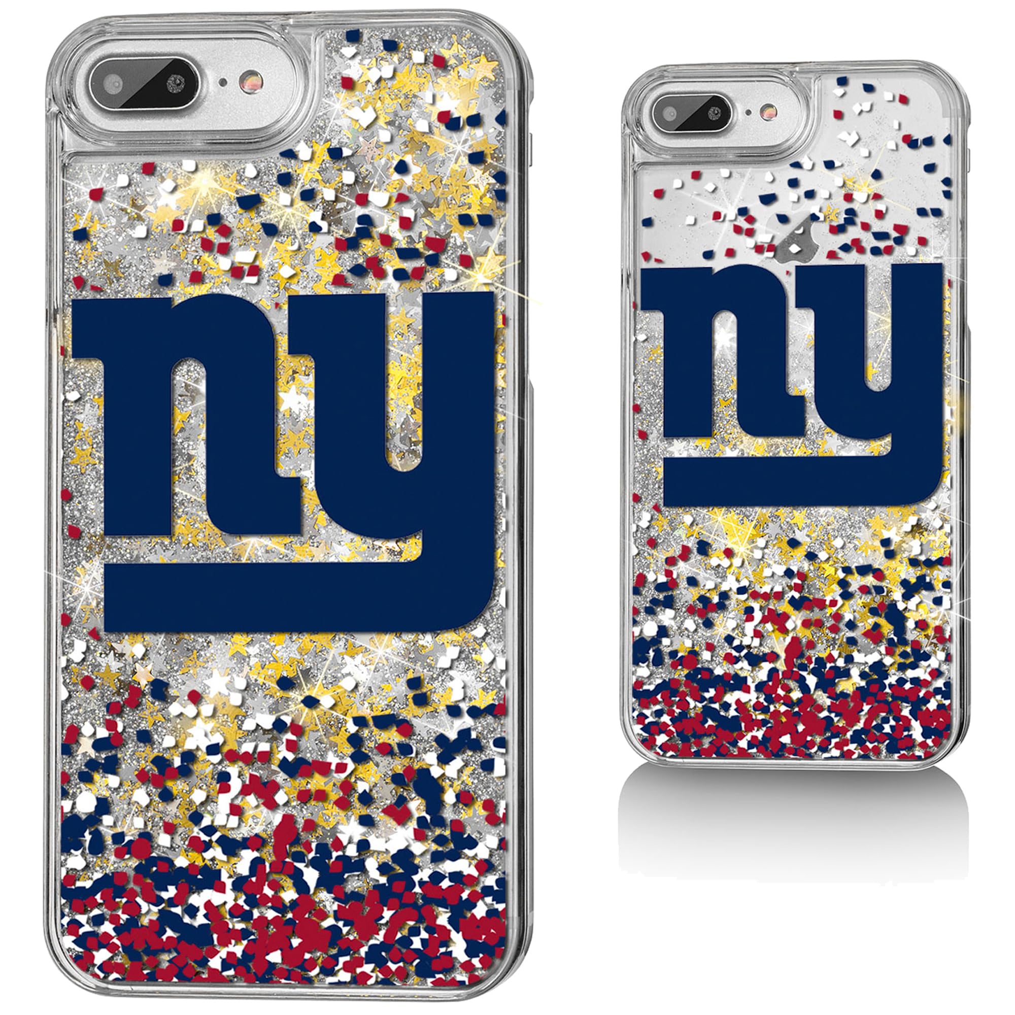 New York Giants Glitter iPhone Case with Confetti Design - Protective Phone Cover for iPhone 13/14/15 Pro Max - Perfect for Game Day, Parties & Fan Gifts