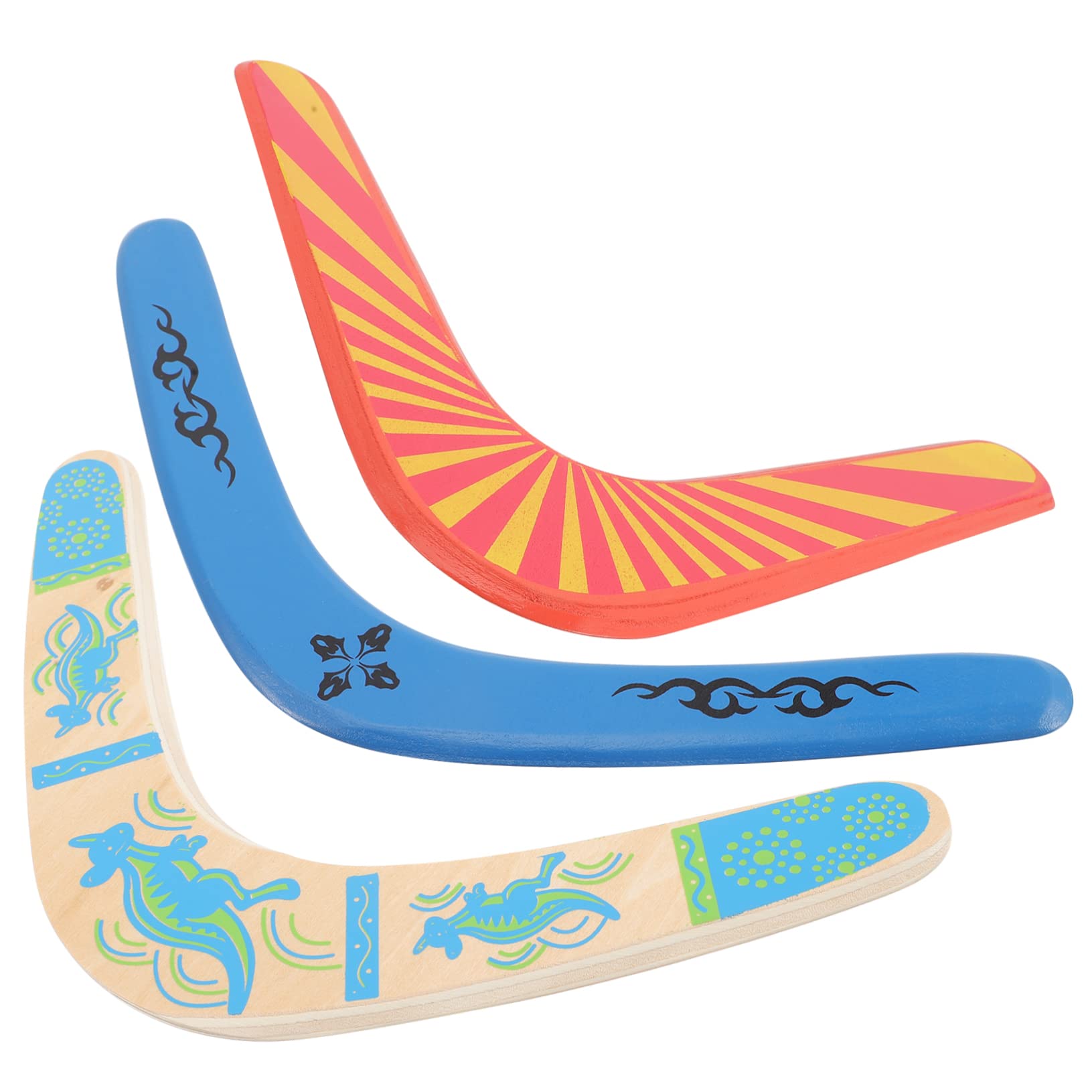 BCOATH 3-Piece Wooden Boomerang Set - L-Shaped Safe Flying Toys for Kids & Adults - Outdoor Sports & Play Equipment - Perfect for Backyard Games, Park Activities, and Family Fun
