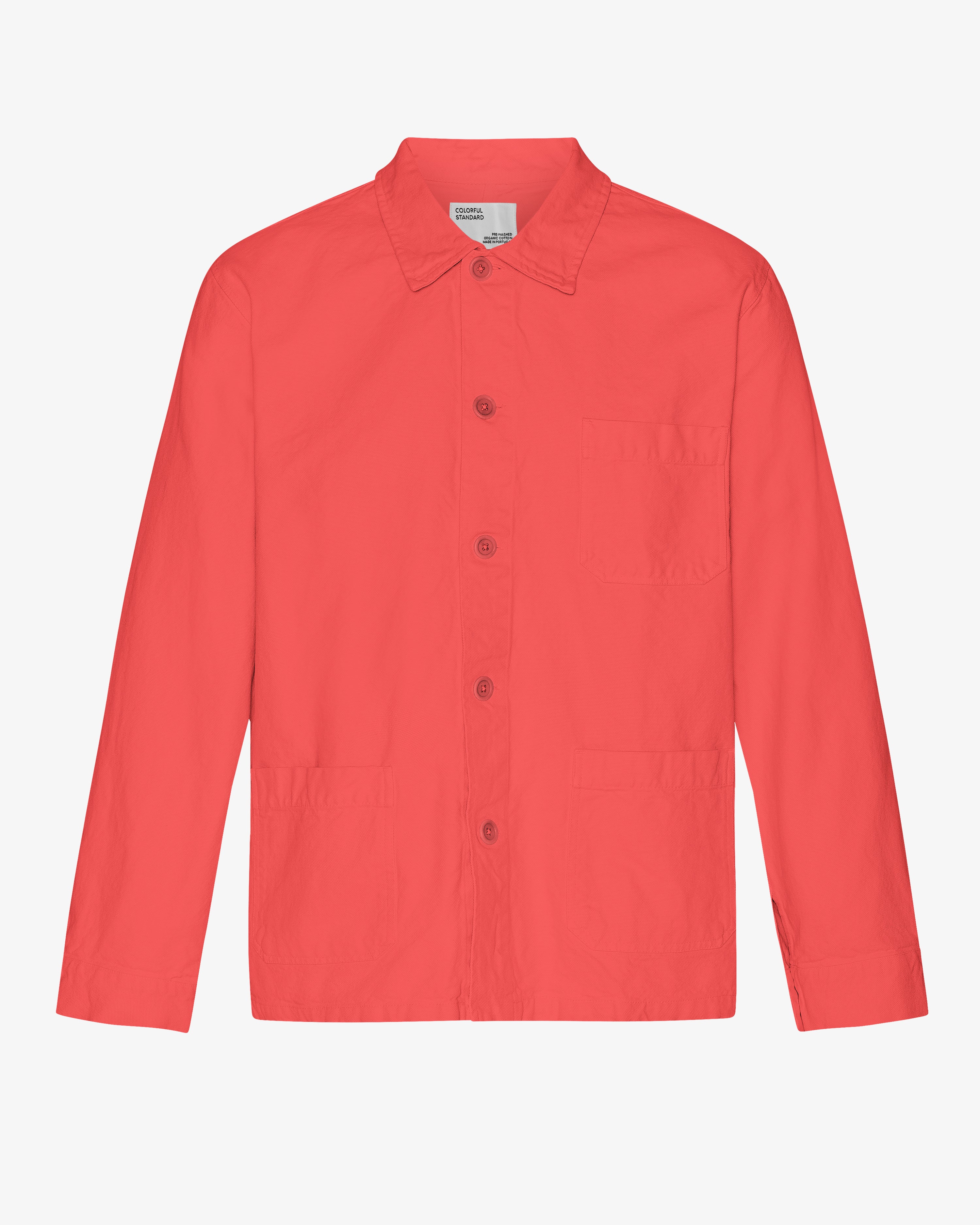 Organic Workwear Jacket for Men & Women - Red Tangerine Color | Durable & Comfortable Outdoor Work Jacket | Perfect for Construction, Gardening & Outdoor Activities