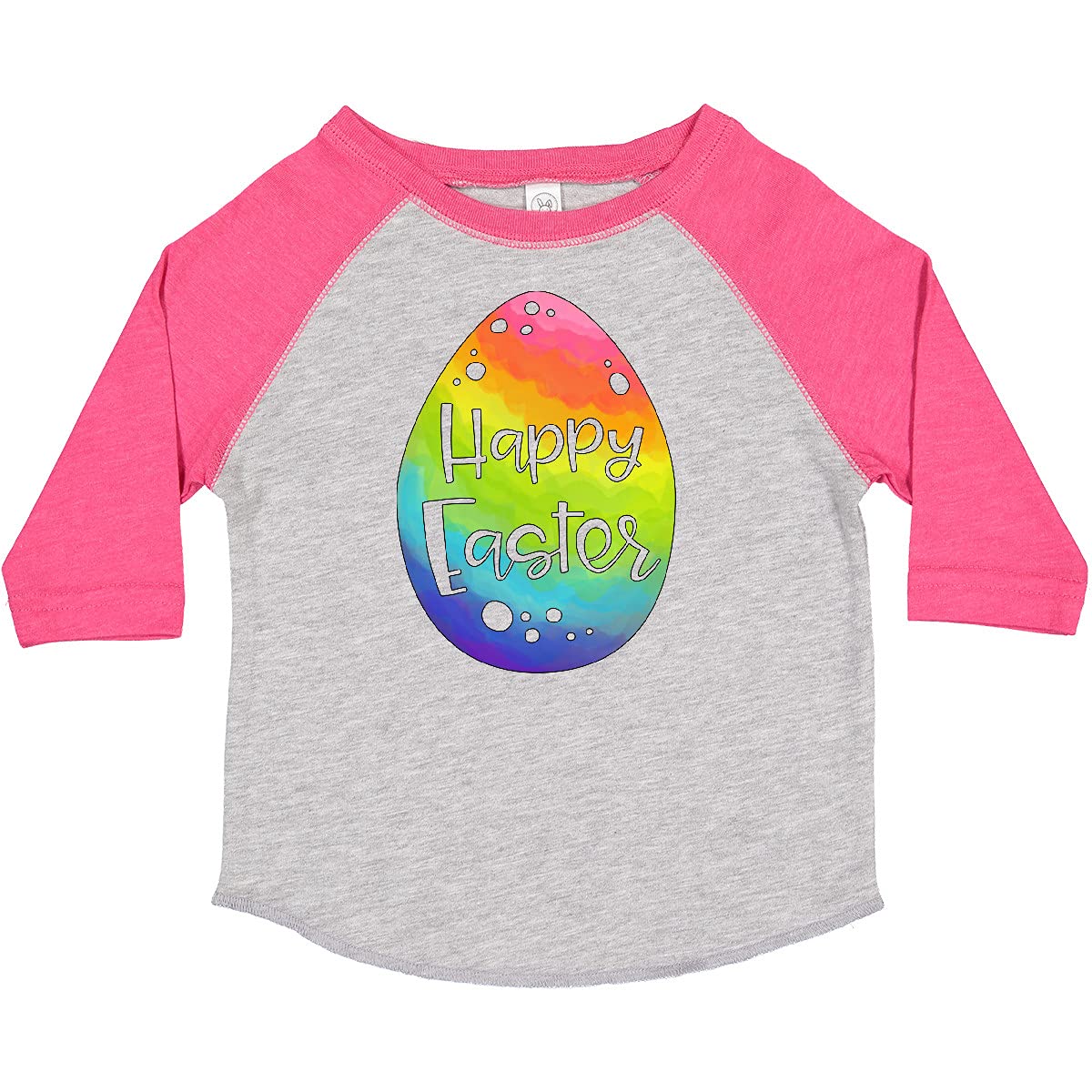 Inktastic Happy Easter Rainbow Easter Egg Toddler T-Shirt - Cute Easter Outfit for Boys & Girls - Perfect for Easter Egg Hunts, Family Photos & Spring Celebrations