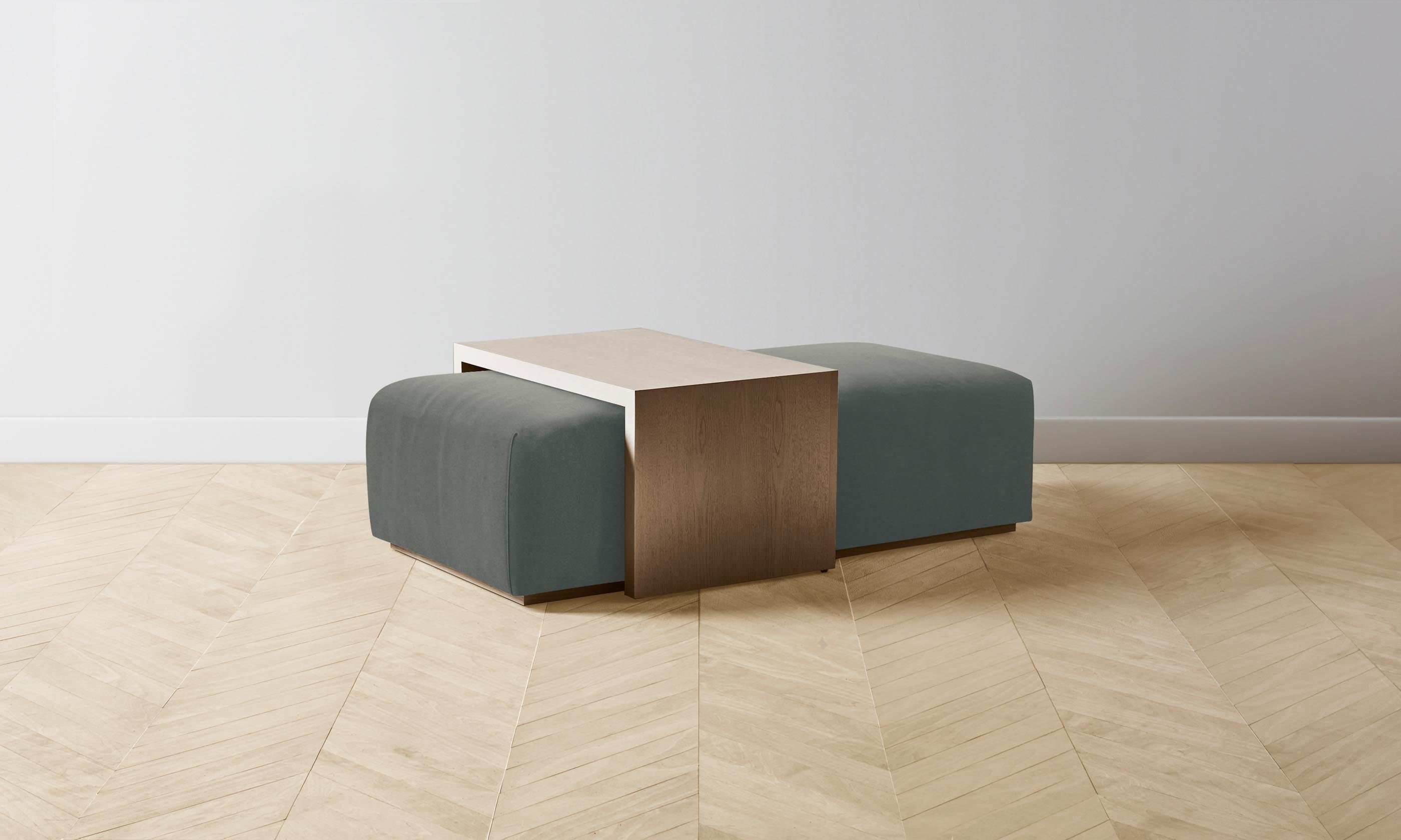 The Bowery Ottoman - Luxurious Mohair Fog Upholstery for Living Room, Bedroom & Office - Stylish Comfort & Elegant Seating Solution