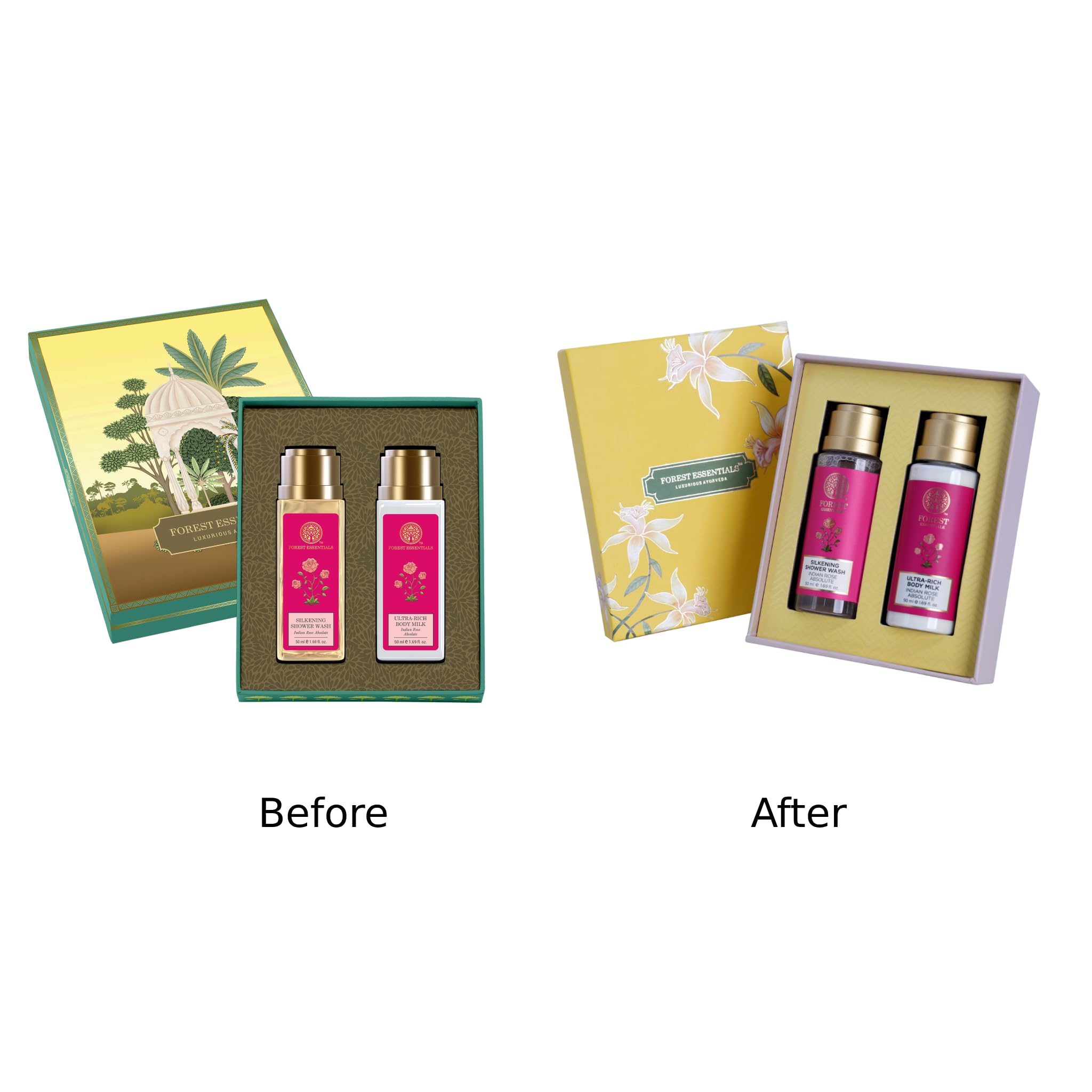 Forest Essentials Indian Rose Absolute Gift Box | Luxury Body Care Set with Premium Body Wash & Lotion | 2-Piece Gift Set for Women | Perfect for Birthdays, Anniversaries & Spa Days