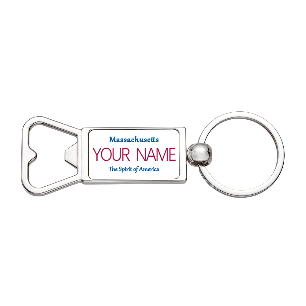 Custom Personalized Bottle Opener Keychains - American License Plate Design, Unique Travel Souvenirs, Ideal for Gifts, Parties, and Outdoor Adventures