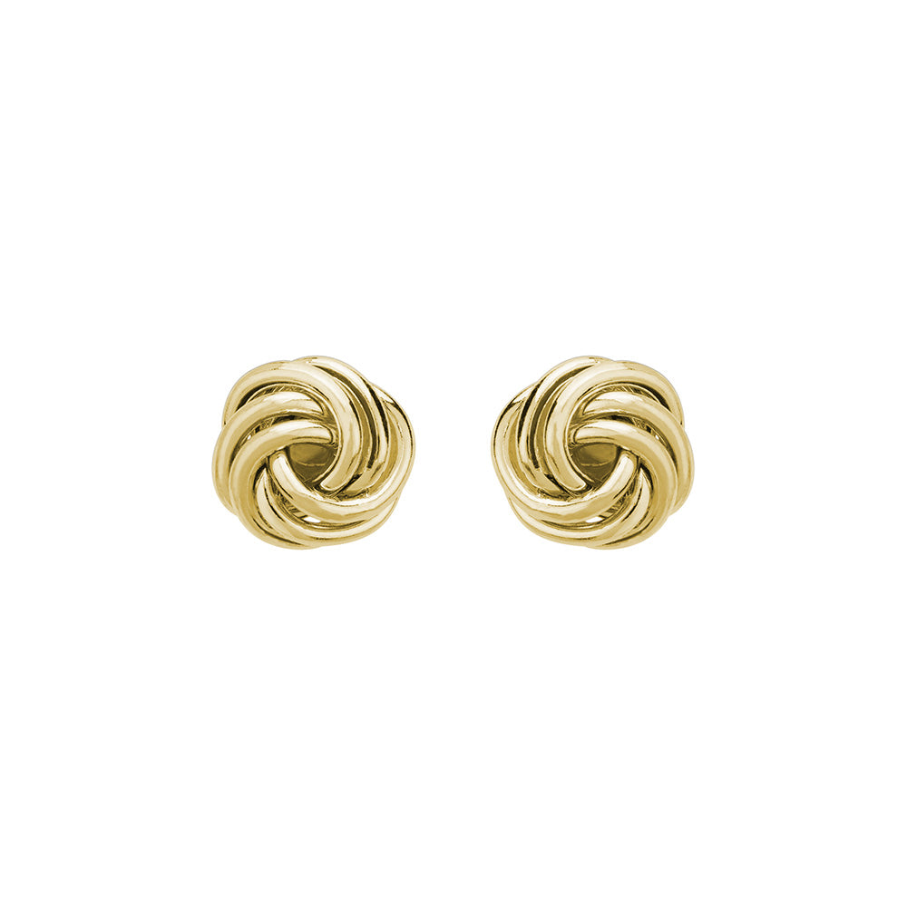 14K Yellow Gold 8.5mm Love Knot Stud Earrings for Women - Romantic Jewelry Gift for Valentine's Day, Anniversary & Special Occasions