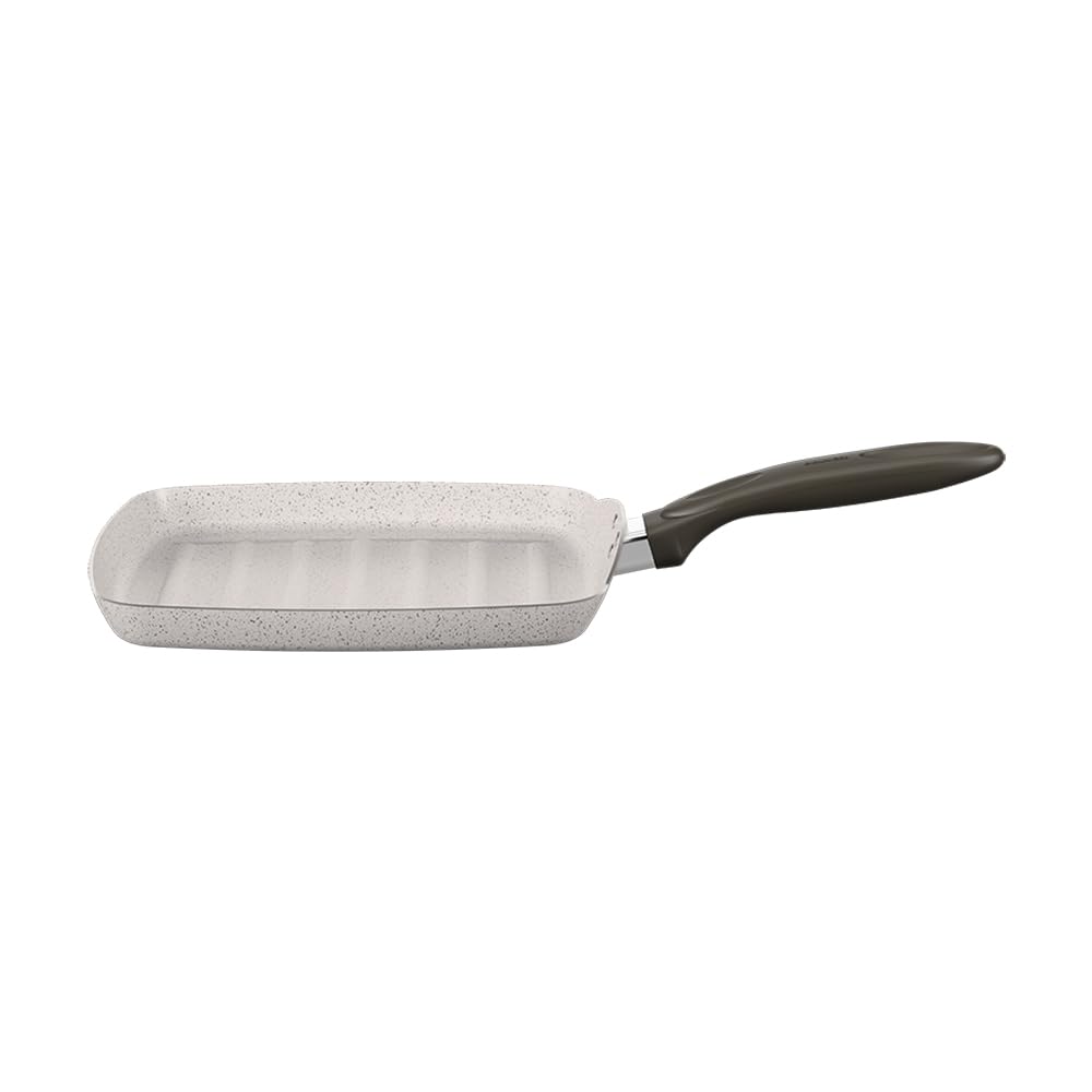 Brinox Suprema Vanilla Ceramic Grill - 24x24x2.3cm (0.75L) - Premium Outdoor BBQ & Camping Cooking Accessory for Grilling, Smoking & Roasting