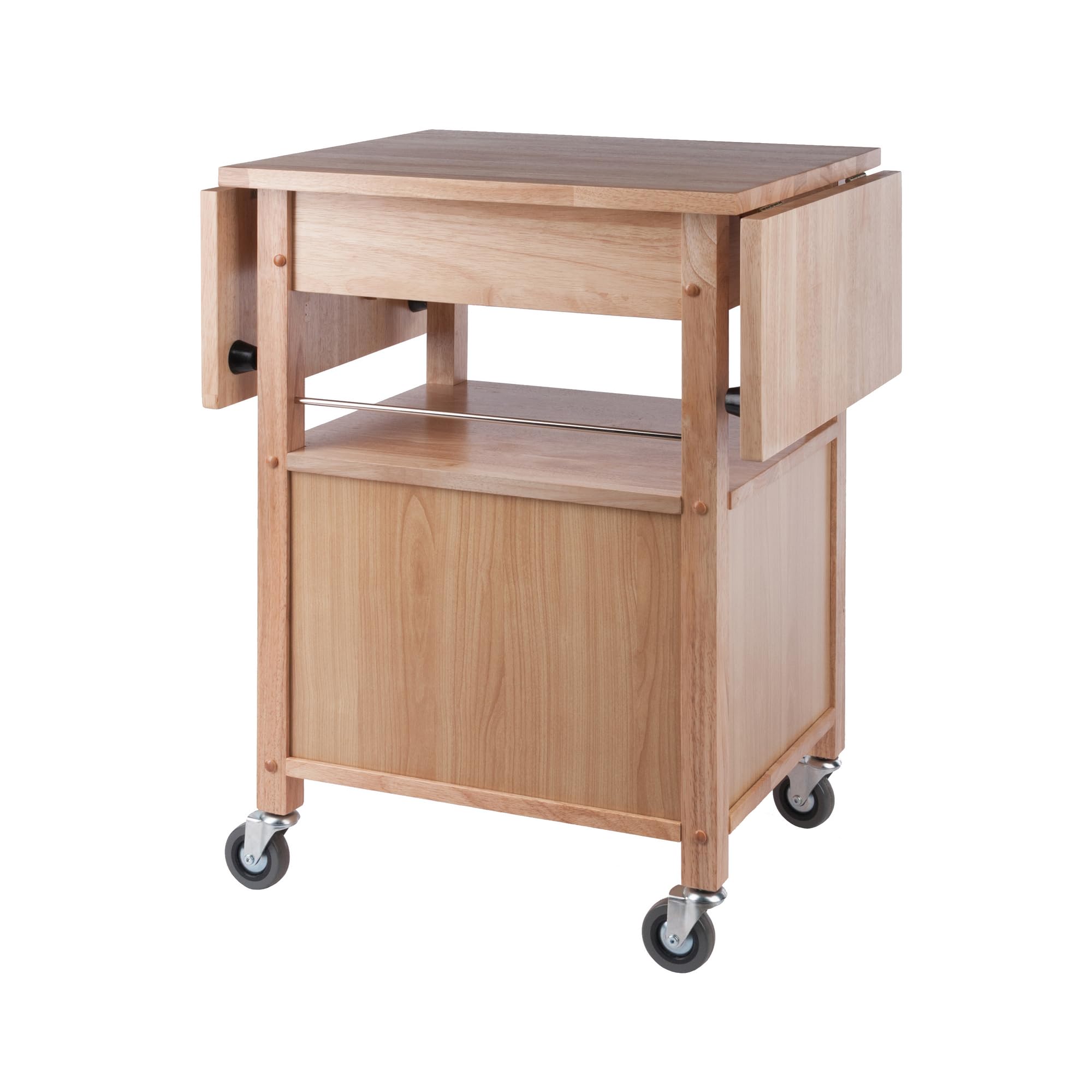 Winsome Wood Drop-Leaf Kitchen Cart - Space-Saving Kitchen Island with Wheels for Small Spaces, Dining & Food Prep - Perfect for Apartments, Dorms & Compact Kitchens