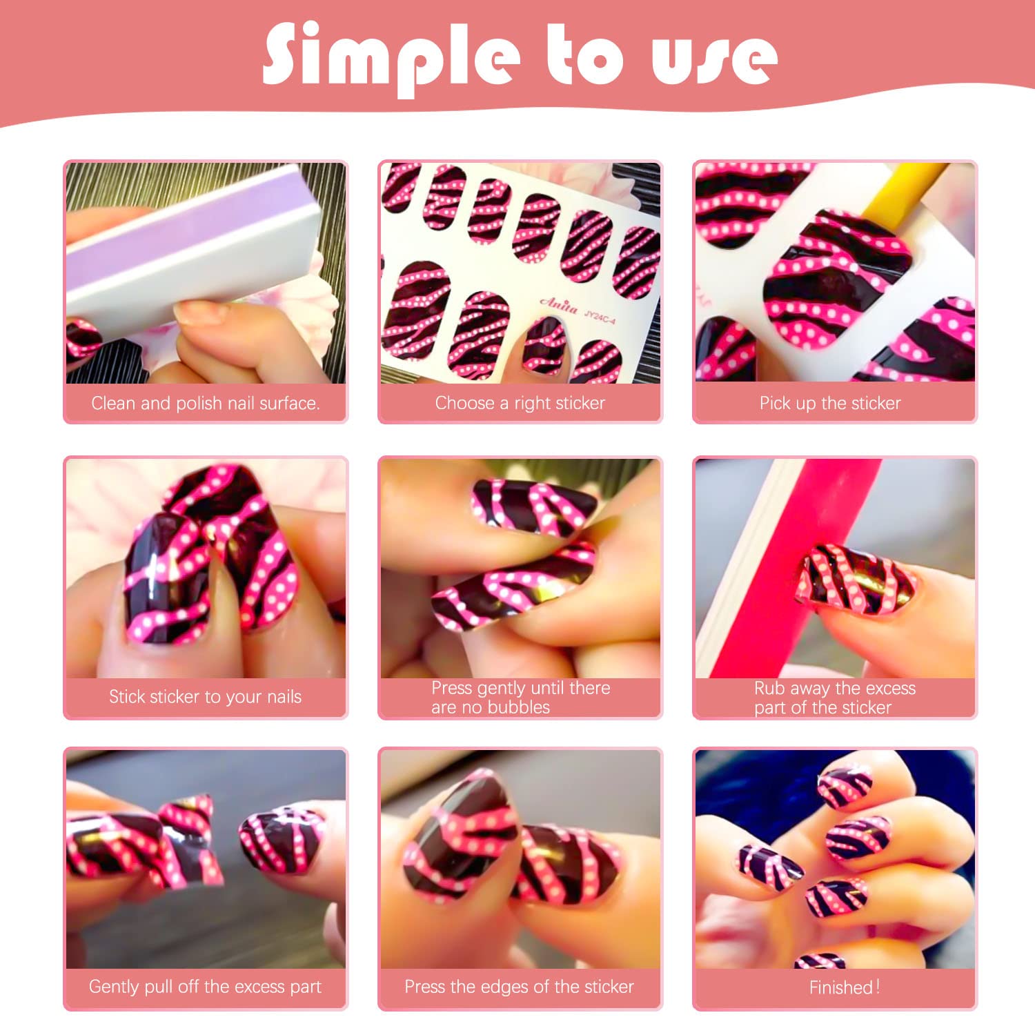 30 Sheets Solid Color & Glitter Nail Polish Strips - Self-Adhesive Nail Wraps for Women & Girls - DIY Nail Art Stickers with Free Nail File - Perfect for Parties, Weddings, and Everyday Nail Care