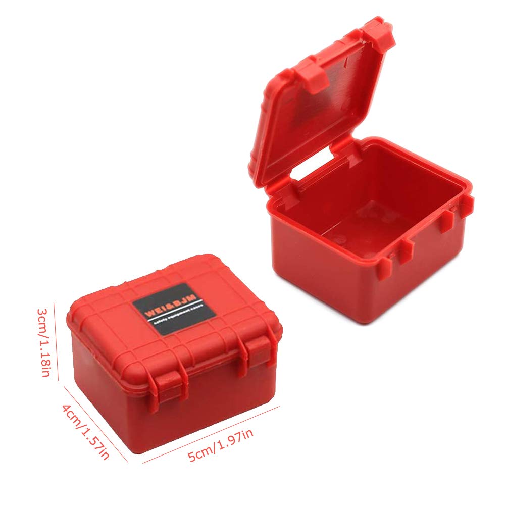 6PCS 1:10 Scale RC Crawler Car Accessories - Realistic Luggage Case, Luggage Net, Wooden Box & Shovel Decor for TRX4, SCX10, 90046, CC01, D90, D110 - Perfect for Off-Road Adventure & Display (Red)