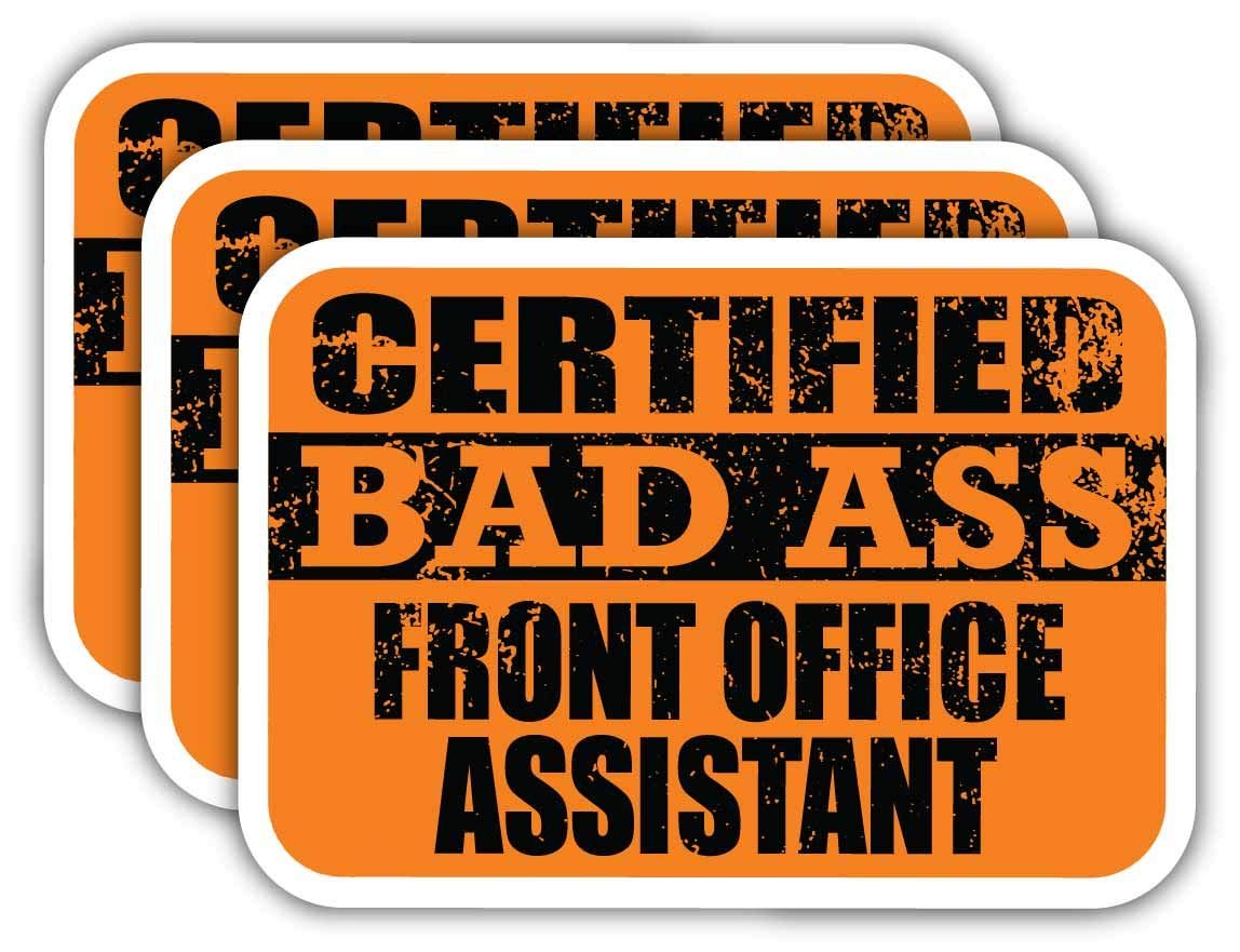 Certified Bad Ass Office Assistant Stickers - Funny Job Gift for Laptops & Cars