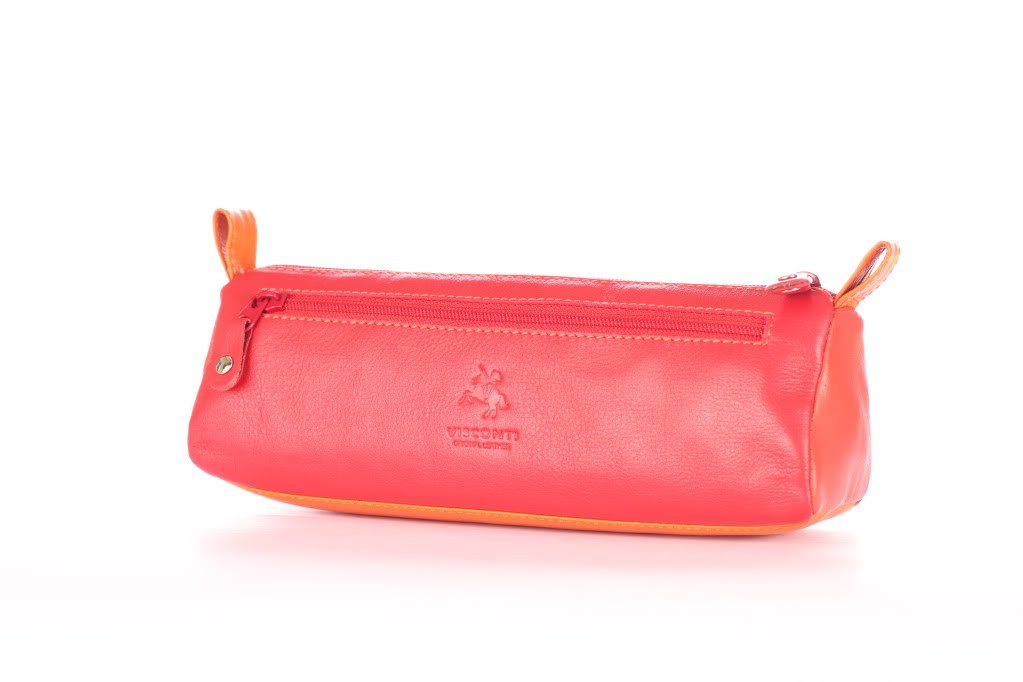 Premium Leather Small Makeup Bag - Visconti RB61 Cosmetic Pouch for Travel, Pencil Case, Brush Holder & Toiletry Organizer | Perfect for Daily Essentials, Office Supplies & Beauty Tools Storage