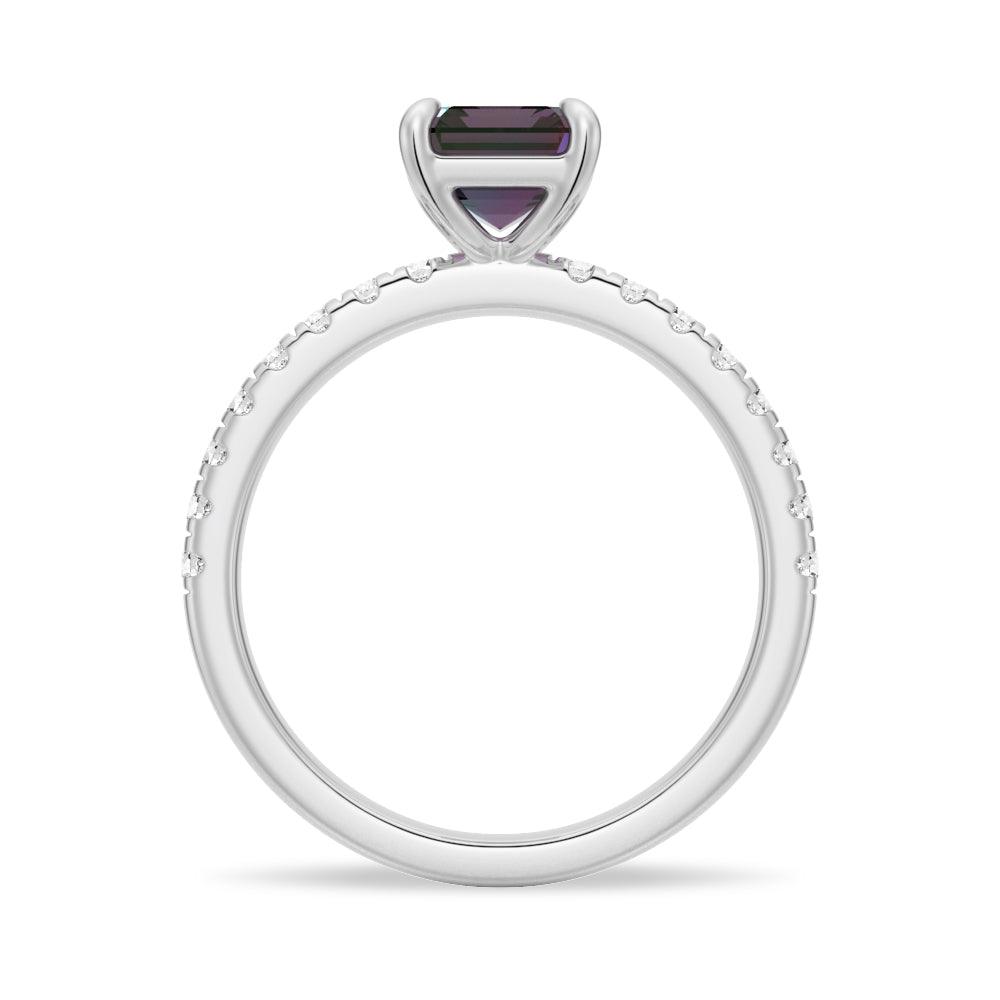 2 CT. Four Prong Emerald Cut Alexandrite Engagement Ring - Vintage Style Wedding Band for Women, Perfect for Proposals, Anniversaries & Special Occasions