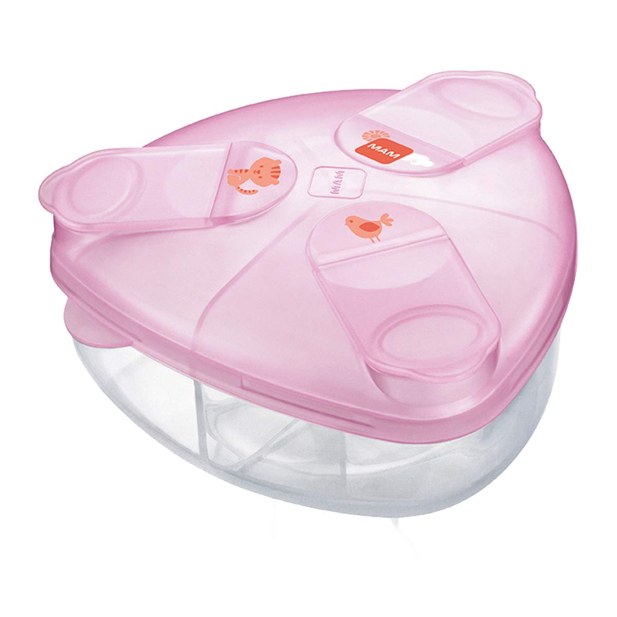 MAM Baby Formula Dispenser - Portable Milk Powder Container Holds 40g per Serving (3 Servings Total) - Pink Powder Storage Box for Travel, Daycare & On-the-Go Feeding (Designs May Vary)