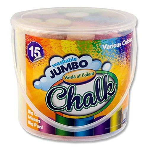 Vibrant Jumbo Sidewalk Chalk Set - 15 Colorful Non-Toxic Chalk Sticks for Kids Outdoor Art, Drawing & Play - Perfect for Driveway, Patio & Sidewalk Fun