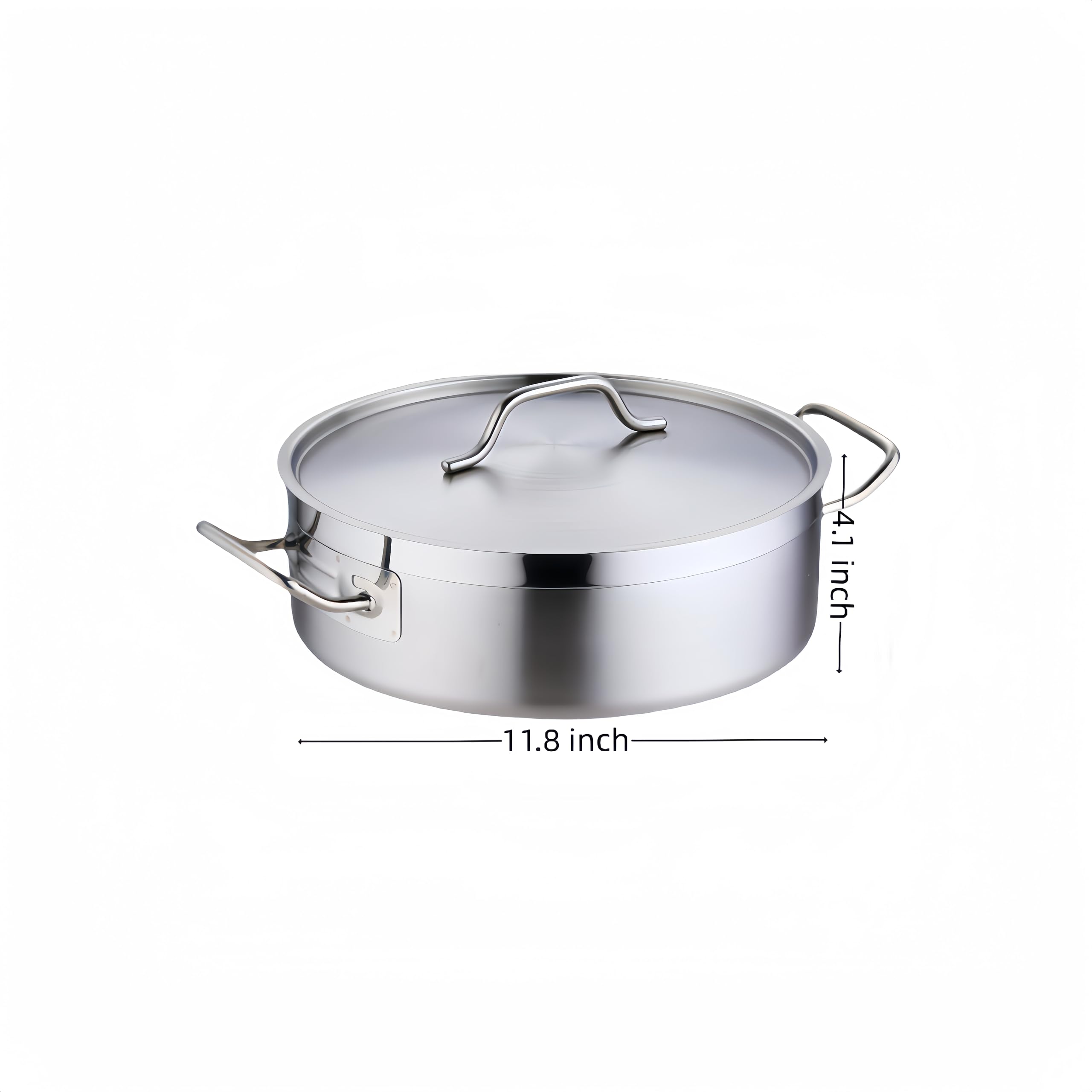 Premium Stainless Steel Soup Pot with Lid - 12 Quart Round Stock Pot for Cooking, Pasta & Soup | Induction Compatible, Oven & Dishwasher Safe | Heavy Duty Polished Design for Gas, Electric & All Heat Sources | Perfect for Home Kitchen, Restaurant & Catering Use (11.8