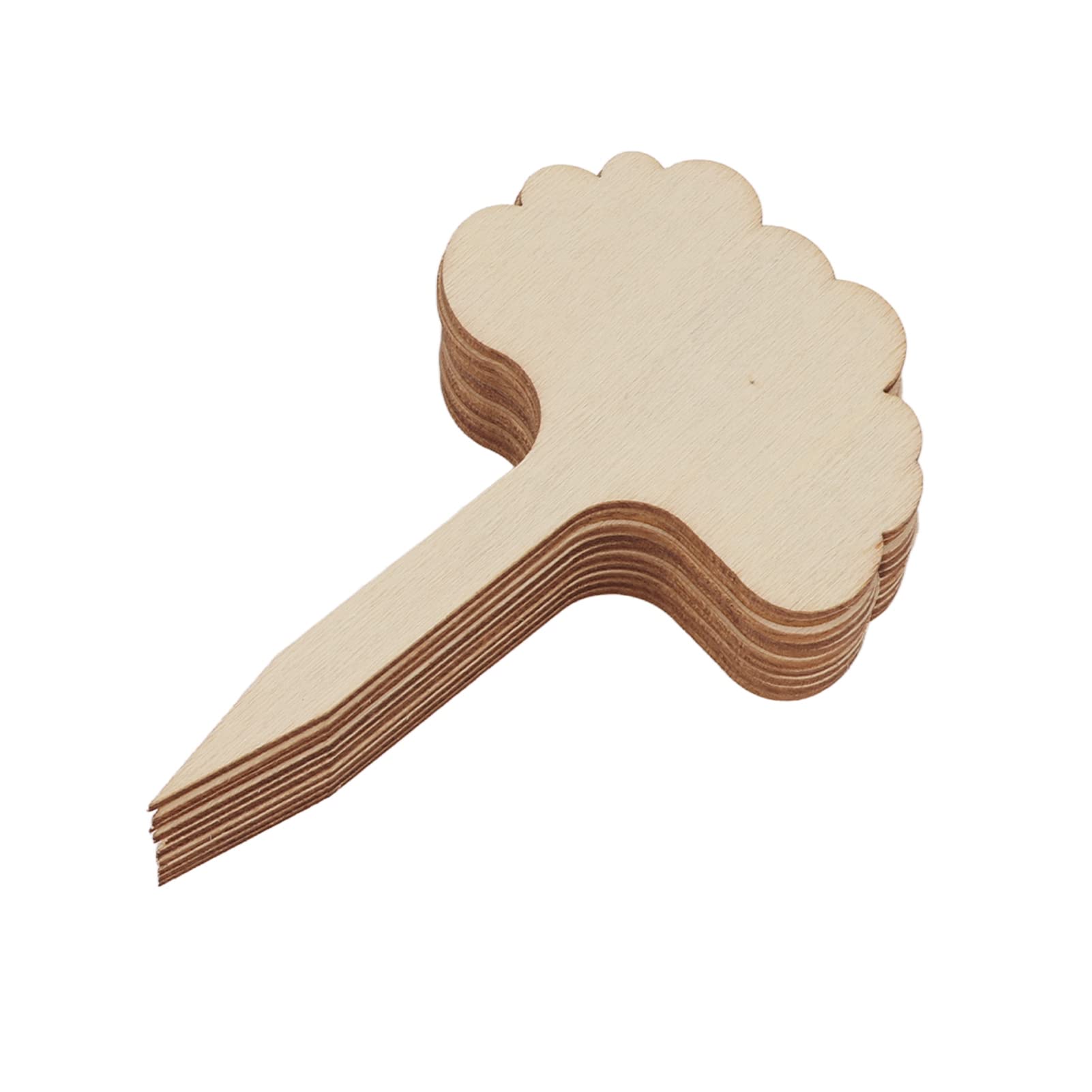 Haofy 100pcs Tree-Shaped Plant Labels - Glossy Poplar Plywood Garden Markers with Easy-Write Tip Design | Perfect for Seedlings, Herbs & Vegetable Garden Organization
