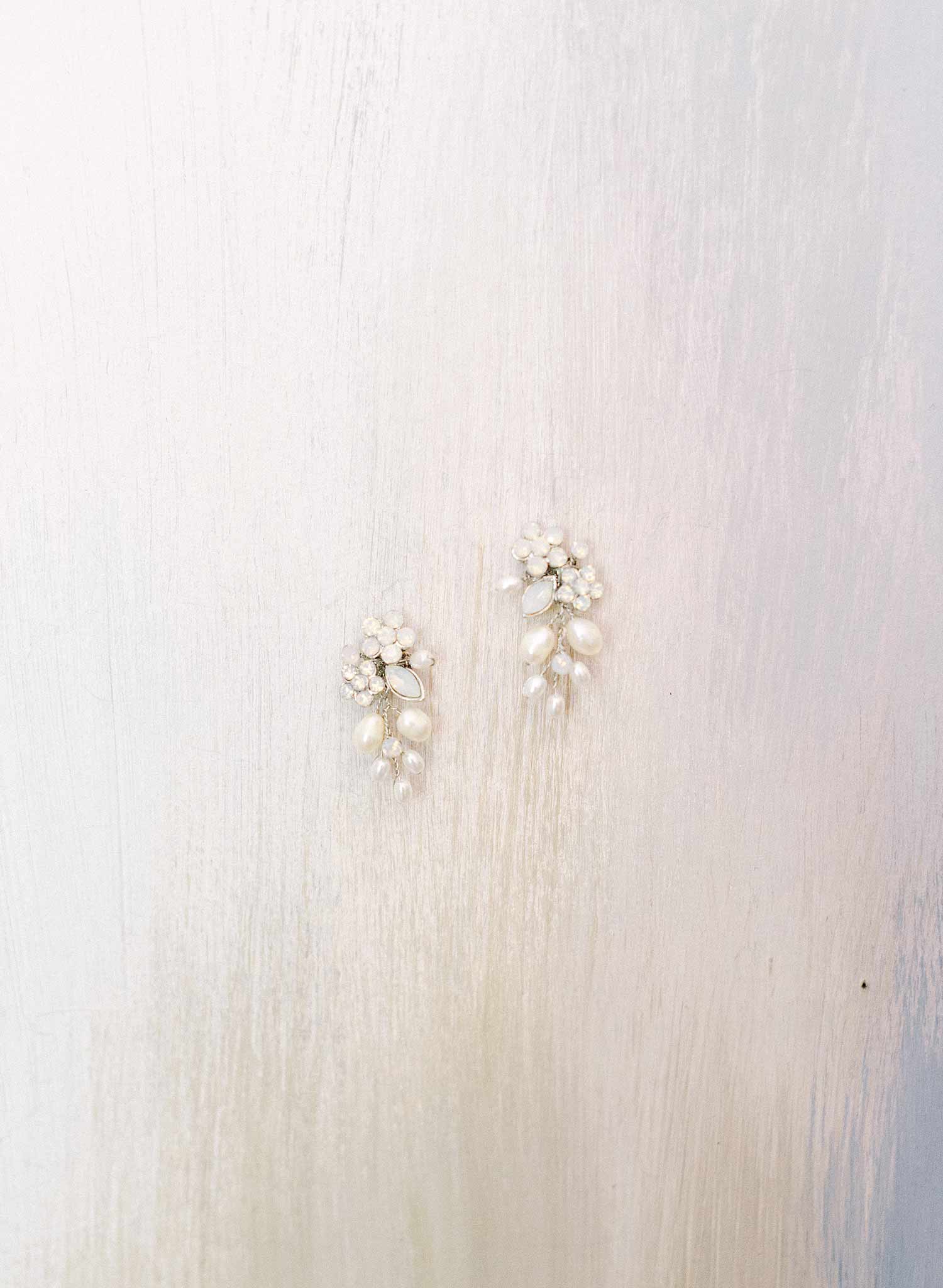 Elegant Freshwater Pearl & Crystal Cluster Drop Earrings - Style #2301 | Perfect for Weddings, Parties & Special Occasions