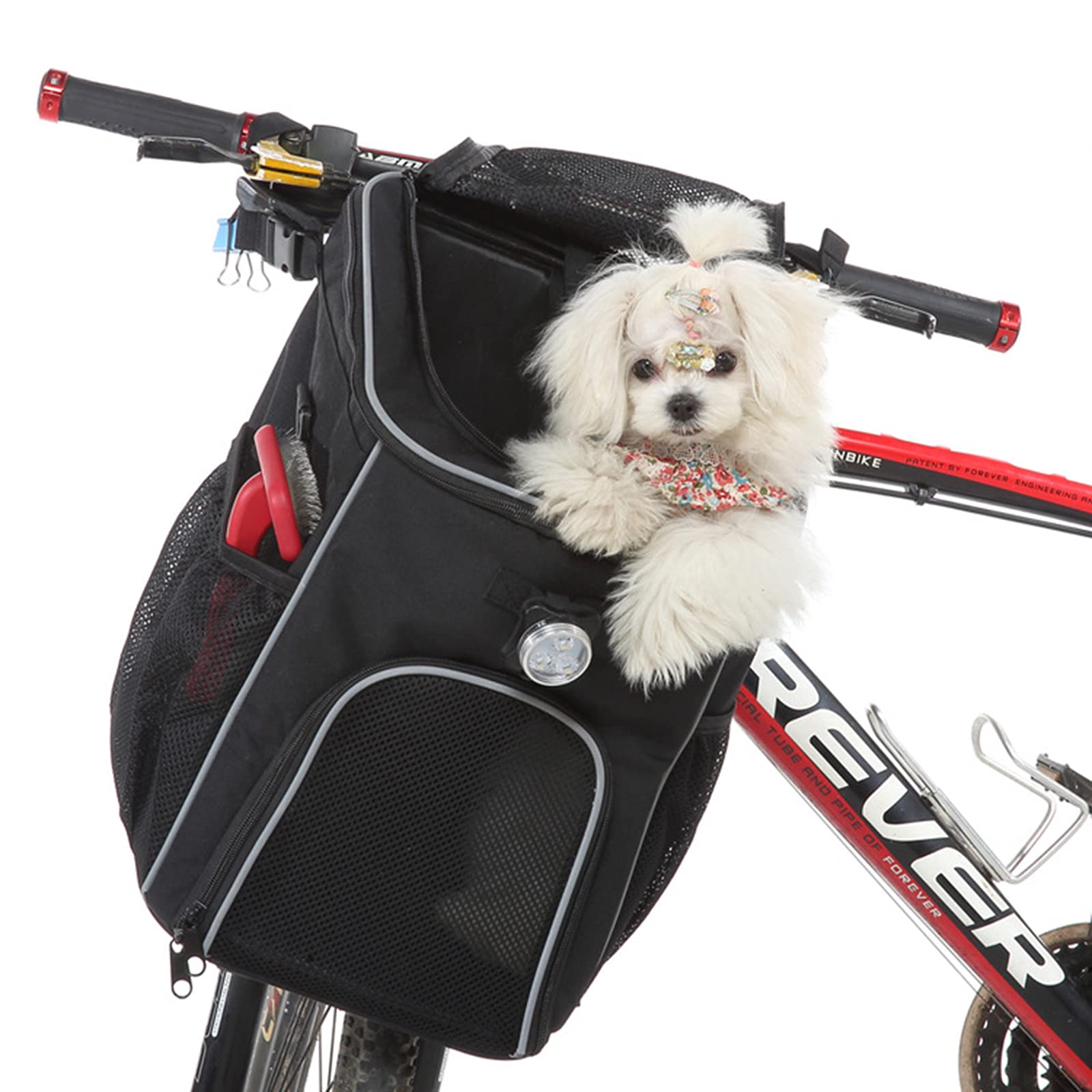Haokaini Dog Bike Basket Carrier - Ventilated Pet Bike Bag Backpack for Small Dogs & Cats - Breathable Outdoor Pet Carrier for Cycling, Hiking & Travel