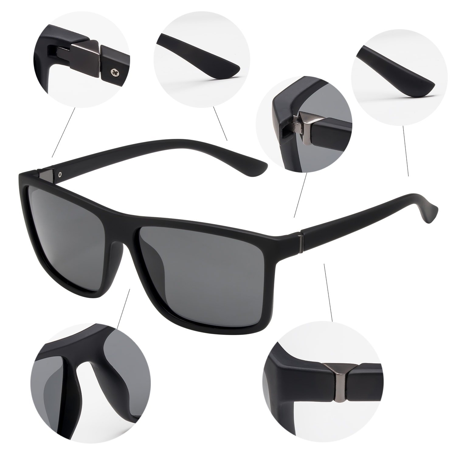 NIEEPA Men's Polarized Sports Sunglasses UV400 Protection Square Frame NP1007 - Perfect for Running, Cycling & Outdoor Activities