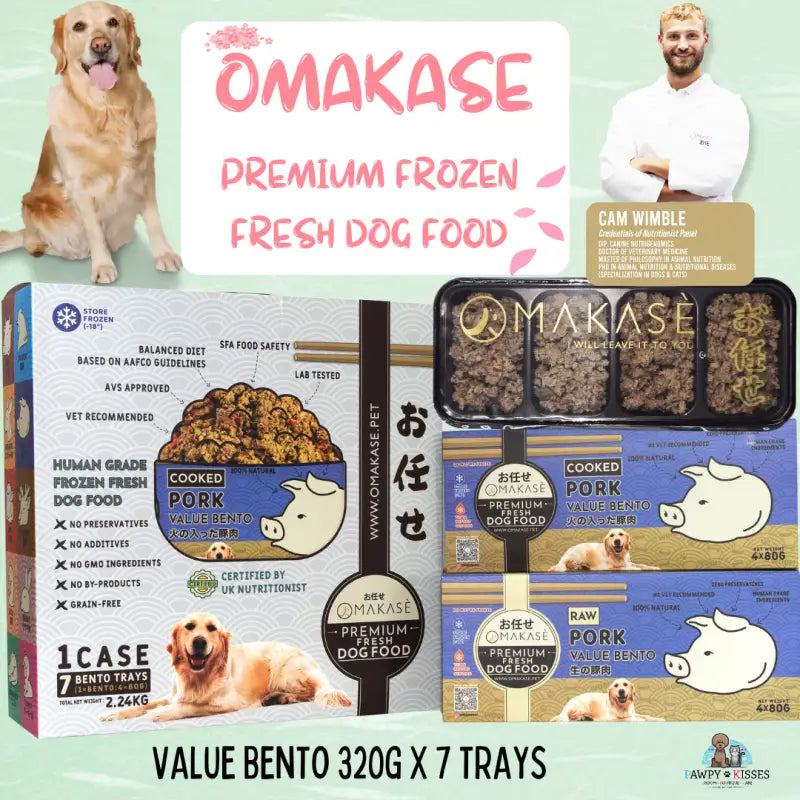 OMAKASE RAW Frozen Dog Food - 10 Flavor Variety Pack, 2.24kg (7 x 320g) - Grain-Free, High Protein Natural Meal for Dogs - Perfect for Raw Diet, Meal Prep & Special Occasions