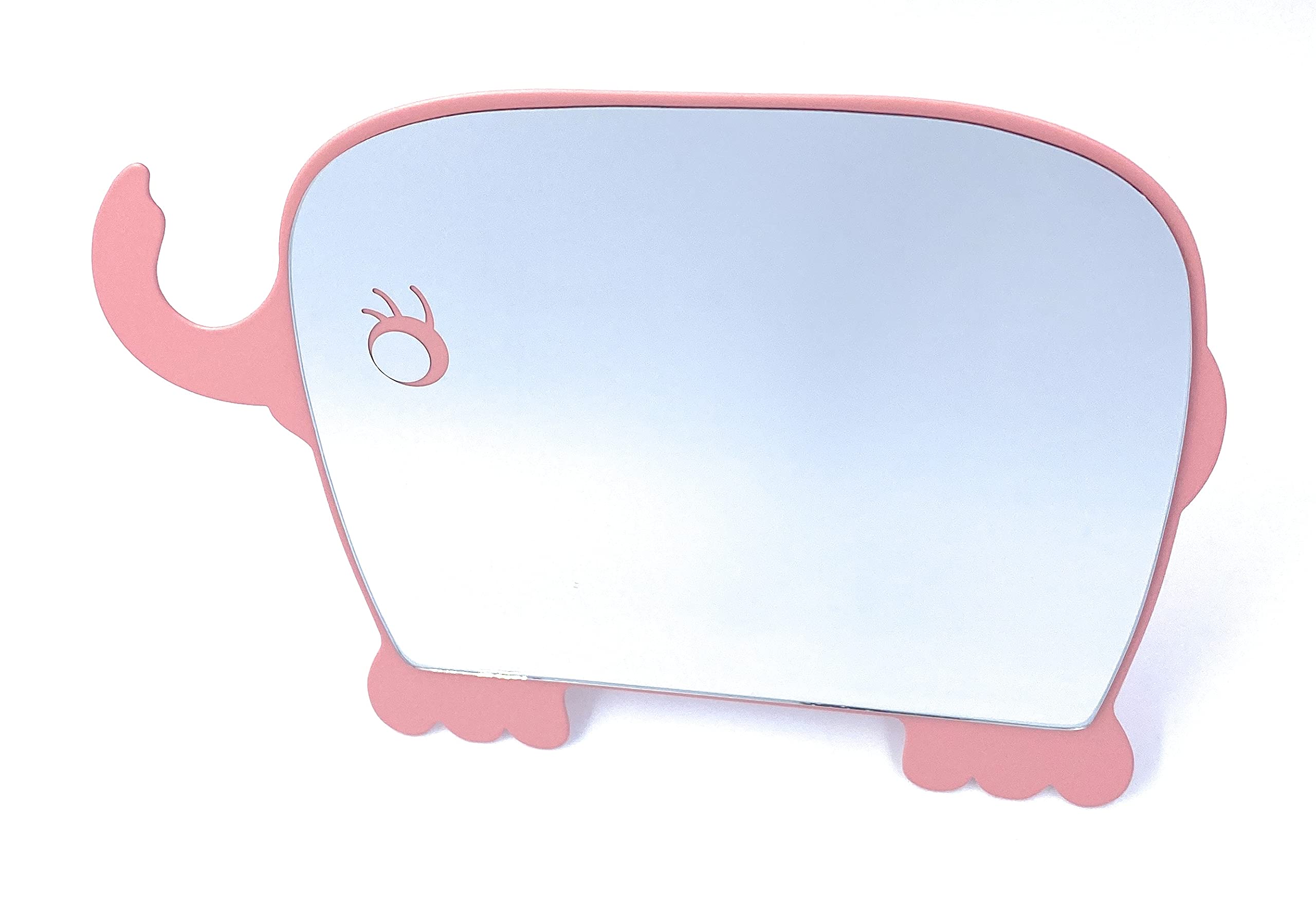 Cute Pink Animal Shape Compact Makeup Mirror for Girls - Portable Desktop Mirror with Stand, Perfect Gift for Daughter, Birthday, Kids Room Decor & Travel Beauty Essential