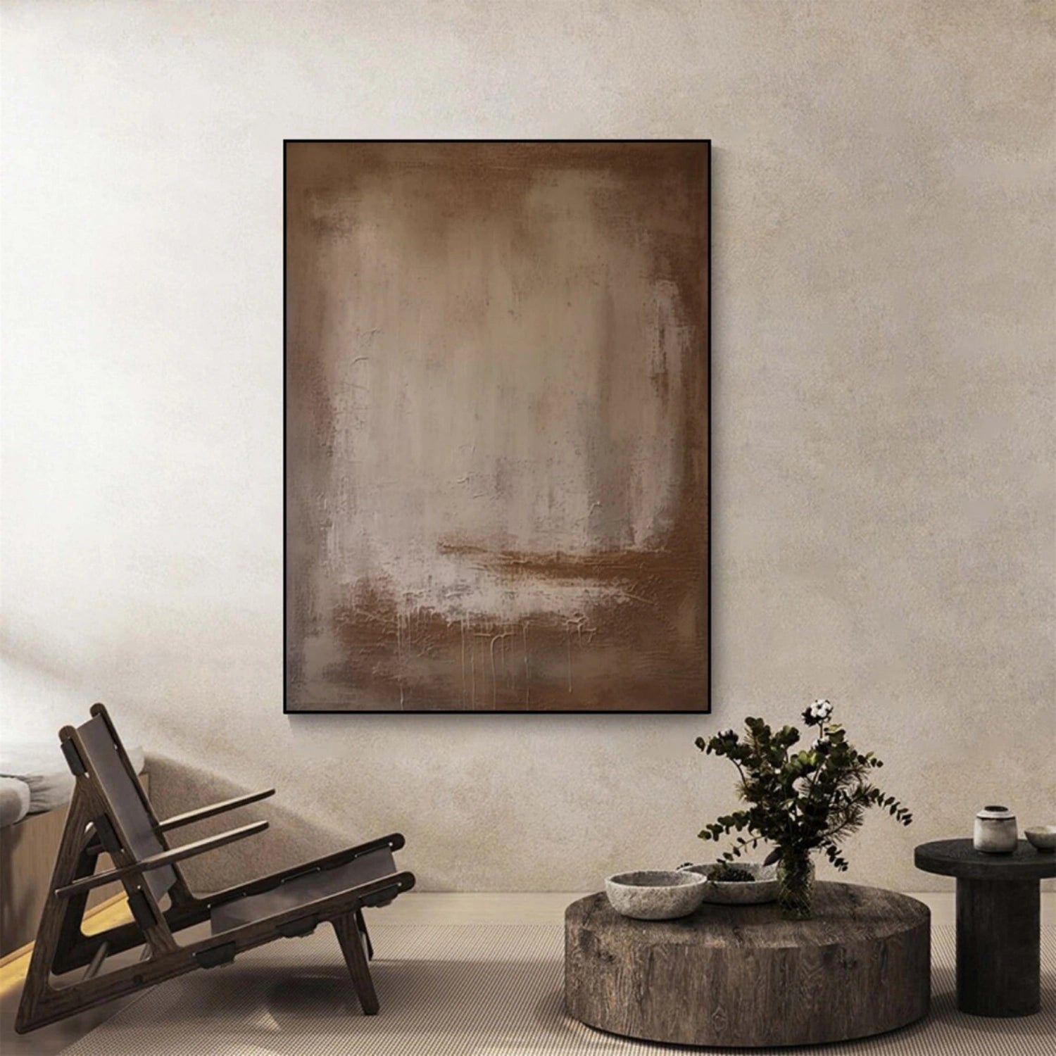 Abstract Beige & Brown Wall Art Print #BB152 - Modern Home Decor for Living Room, Bedroom & Office