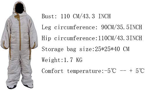 Adult Wearable Sleeping Bag with Feet - 3 Season Portable Standing Sleeping Suit for Camping, Hiking & RV Trips | Waterproof, Windproof Outdoor Gear (160-180cm) with Carry Bag | Perfect for Cold Weather Adventures, Backpacking & Emergency Preparedness