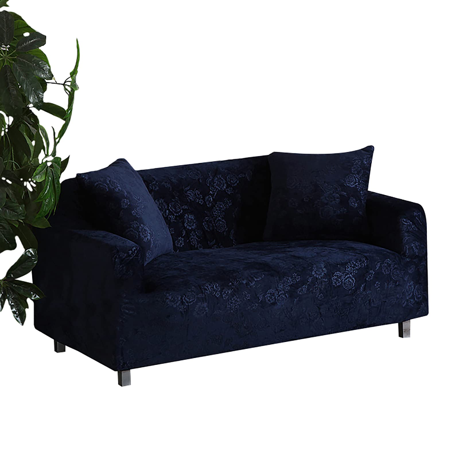 Stretch Jacquard Damask Sofa Slipcover - 1 Piece Form-Fit Couch Cover for 1/2/3/4 Cushion Sofas - Anti-Slip Polyester Spandex Fabric - Machine Washable (3-Seater) - Perfect for Living Room, Family Room & Home Decor Protection