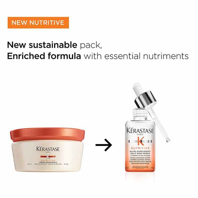Kérastase Nutritive Nutri Supplement Split Ends Serum for Dry Hair - Repair & Hydrate Damaged Hair for Smooth & Shiny Locks - Perfect for Daily Hair Care & Styling