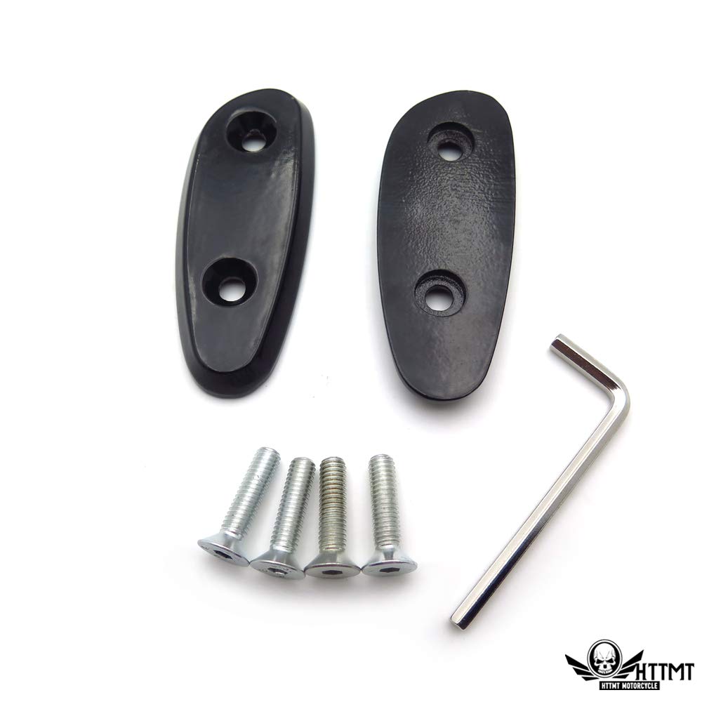 HTTMT USMT222-009-BK-NOLOGO Mirror Block Off Plates for Suzuki GSXR 600 750 1000 GSX-R 2001-2004 - Black Motorcycle Accessory for Cleaner Look & Improved Aerodynamics