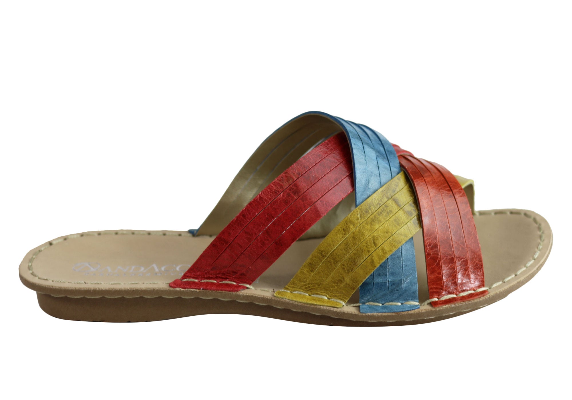 Andacco Memba Women's Comfortable Leather Slide Sandals - Handmade in Brazil - Perfect for Beach, Pool & Summer Vacations